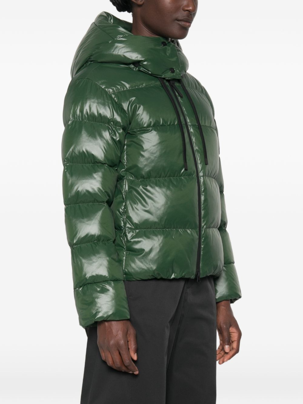 Peuterey Quilted Dark Green Down Jacket — dark green, view 5