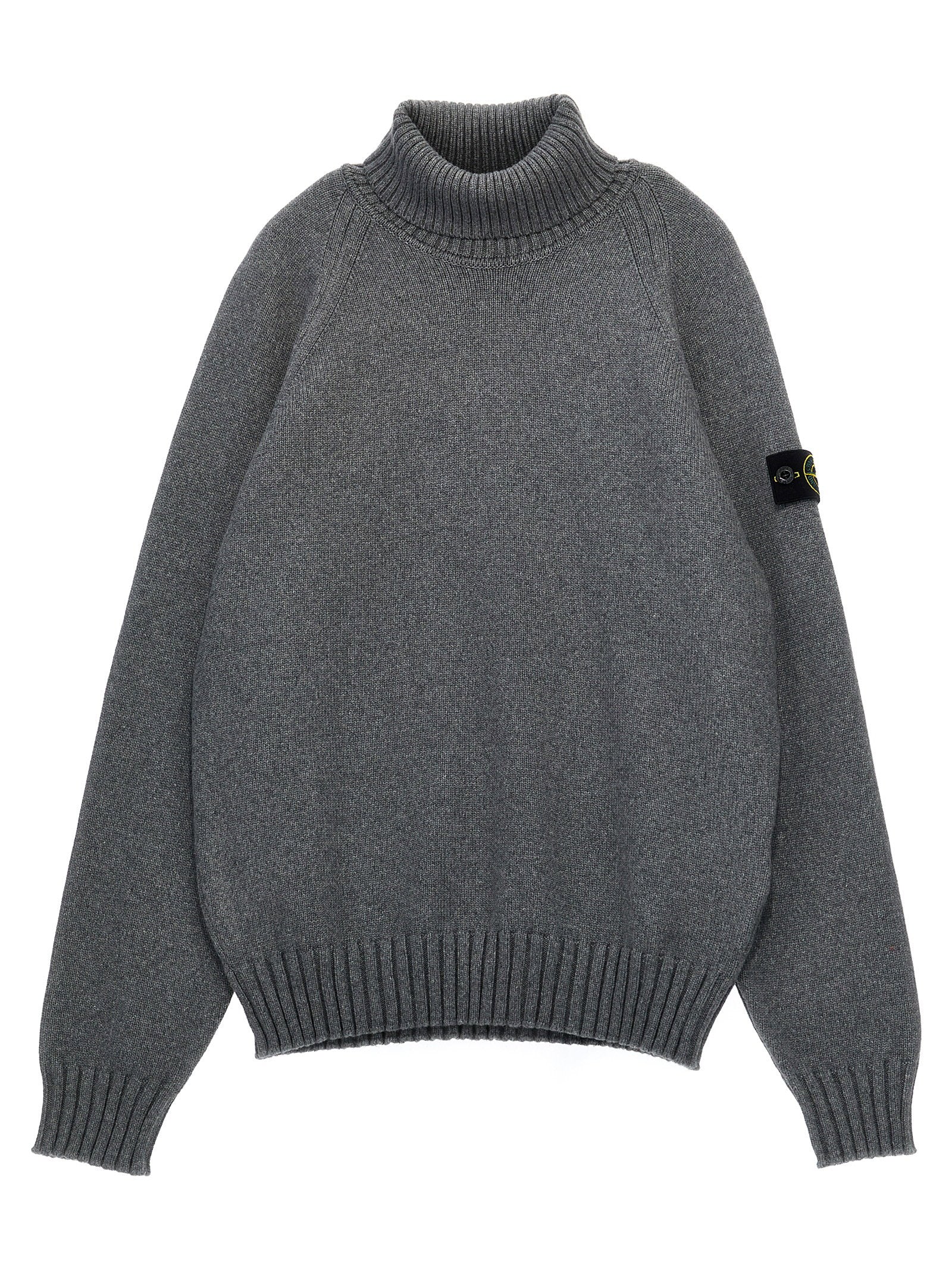 Stone Island Junior Logo-Badge Cotton Blend Sweater — grey by Stone Island Junior
