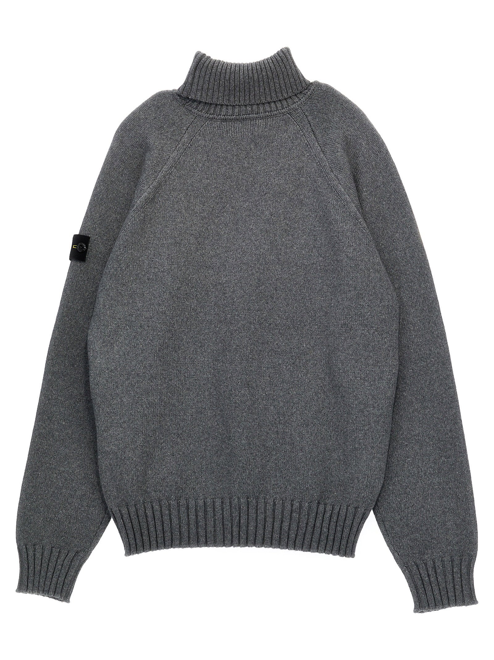 Stone Island Junior Logo-Badge Cotton Blend Sweater — grey, view 2