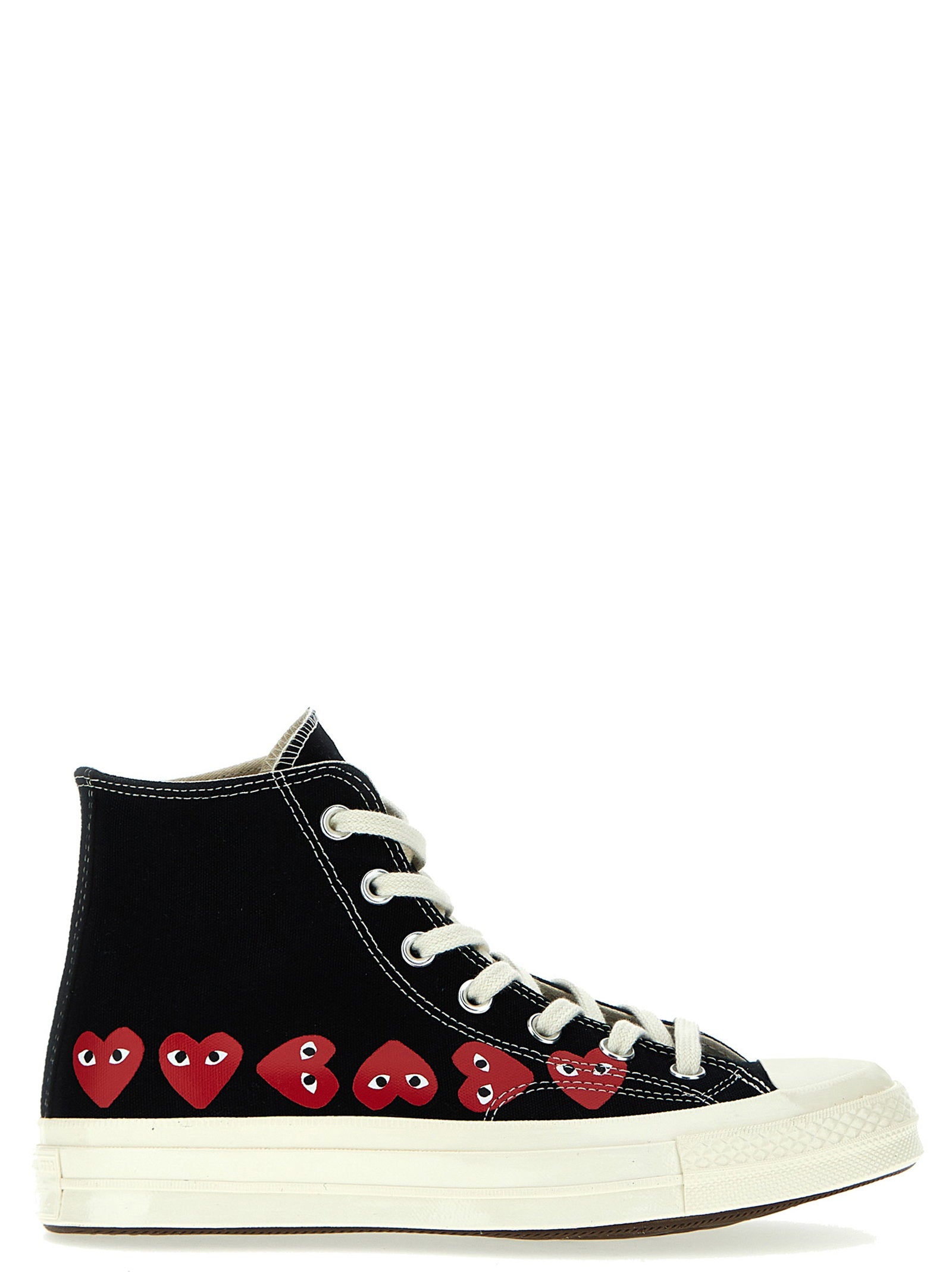 Comme Des Garçons Play Heart Print Canvas Sneaker — Black by Comme Des Garçons Play