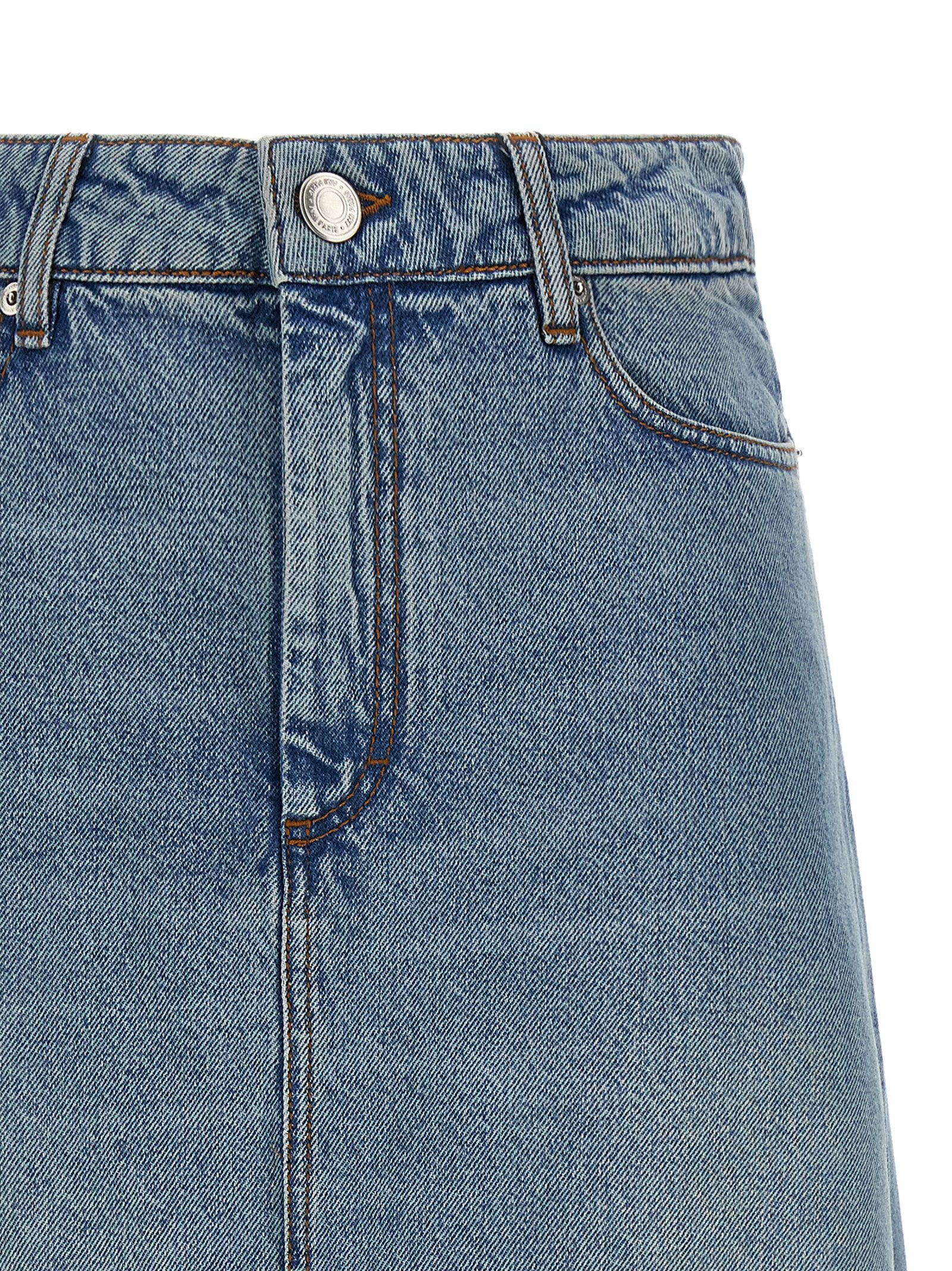 Ami Paris Trapeze Skirt — Blue, view 3