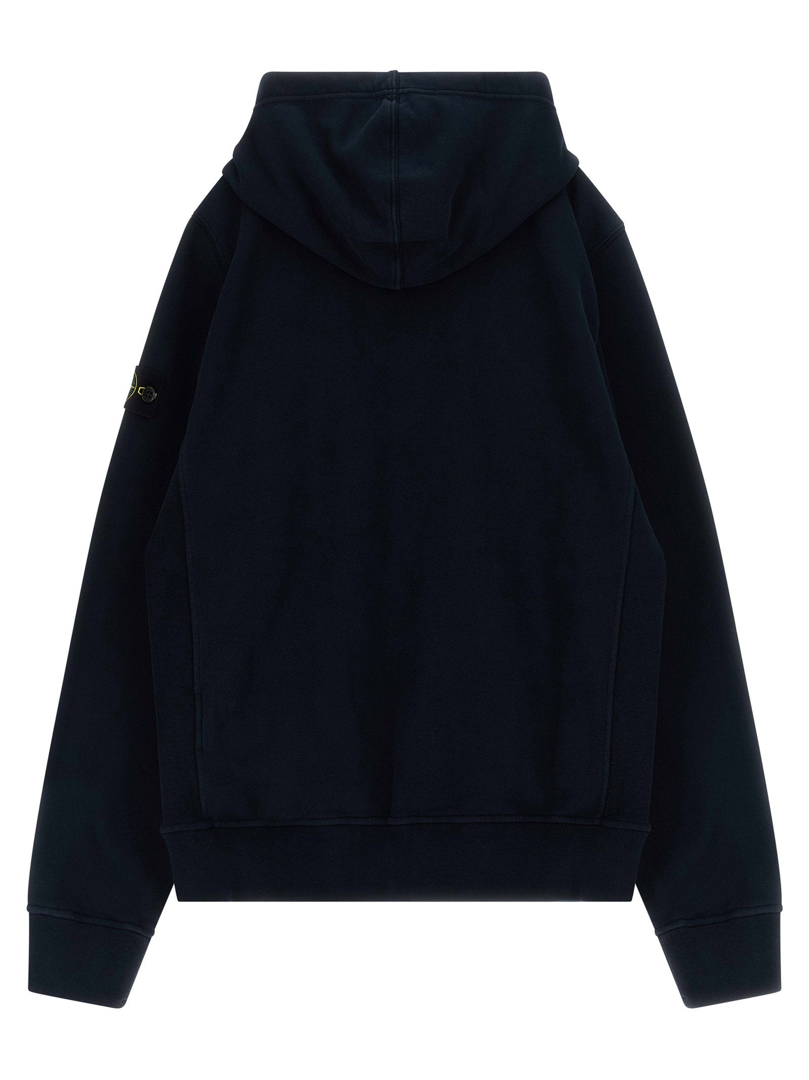 Stone Island Junior Badge Logo Cotton Hoodie — Navy, view 2