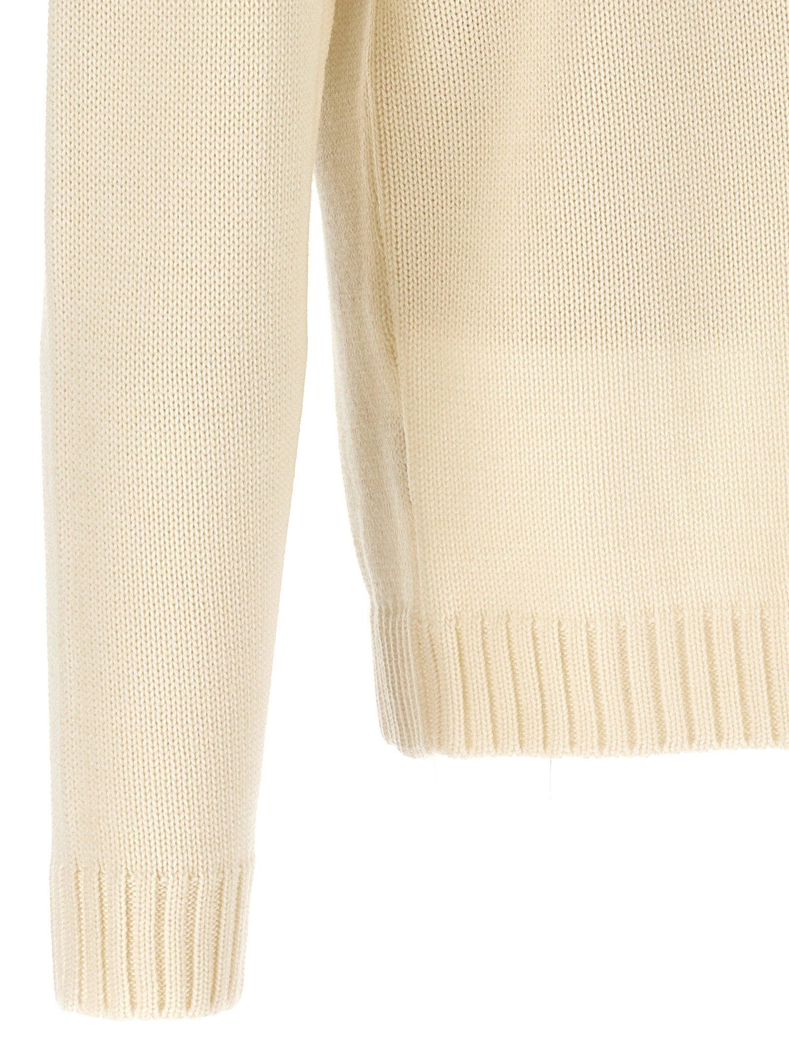 Zanone Wool Turtleneck Sweater — Cream, view 4