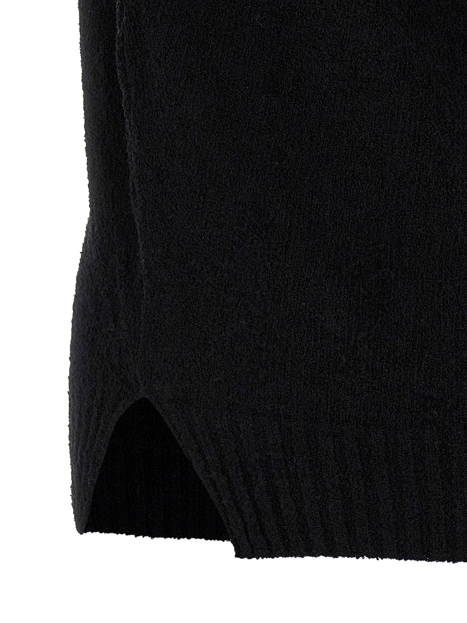 Ma'ry'ya Bouclé Cotton Polo Shirt — Black, view 4