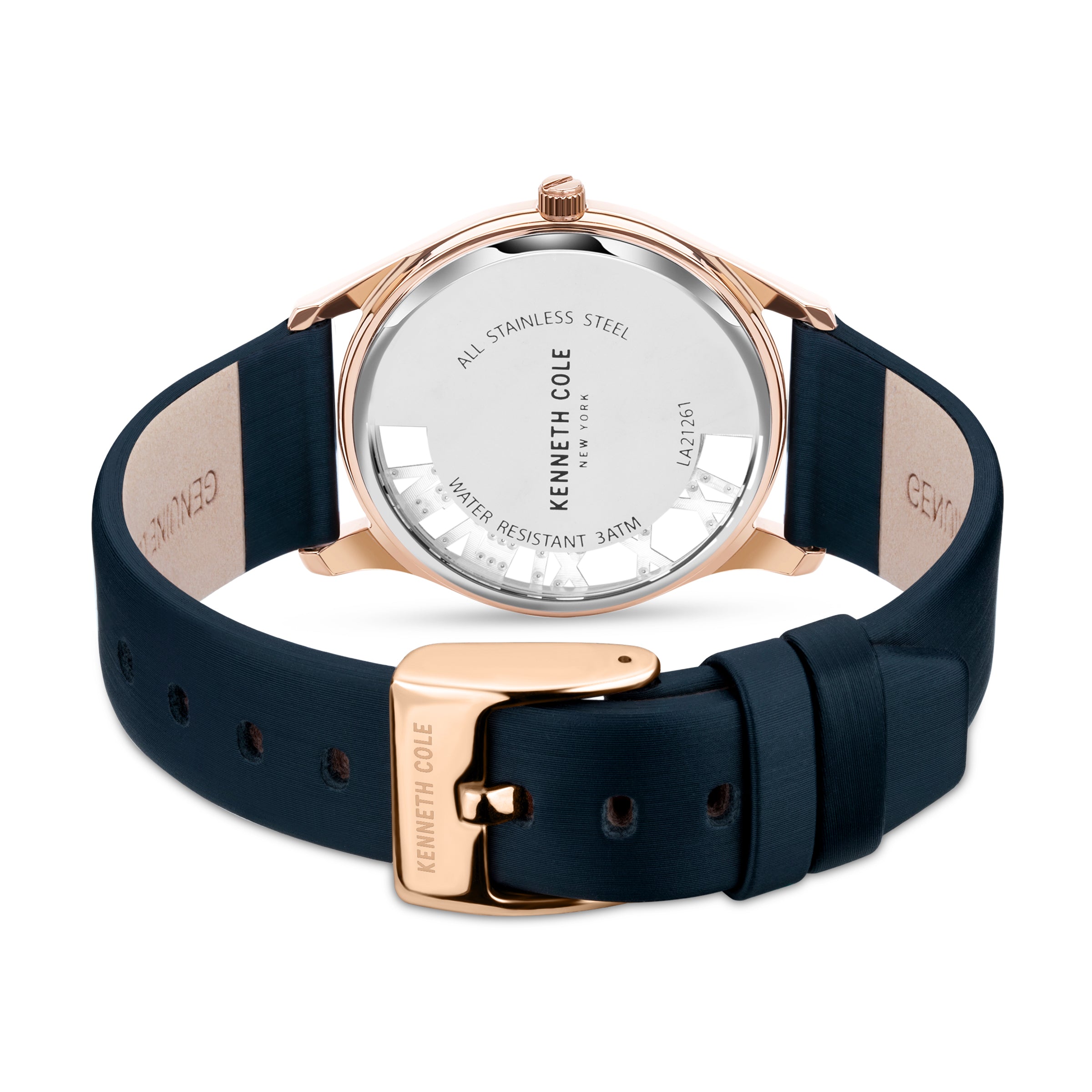 Preloved - Kenneth Cole Diamond-Bezel Quartz Watch — Navy, view 2