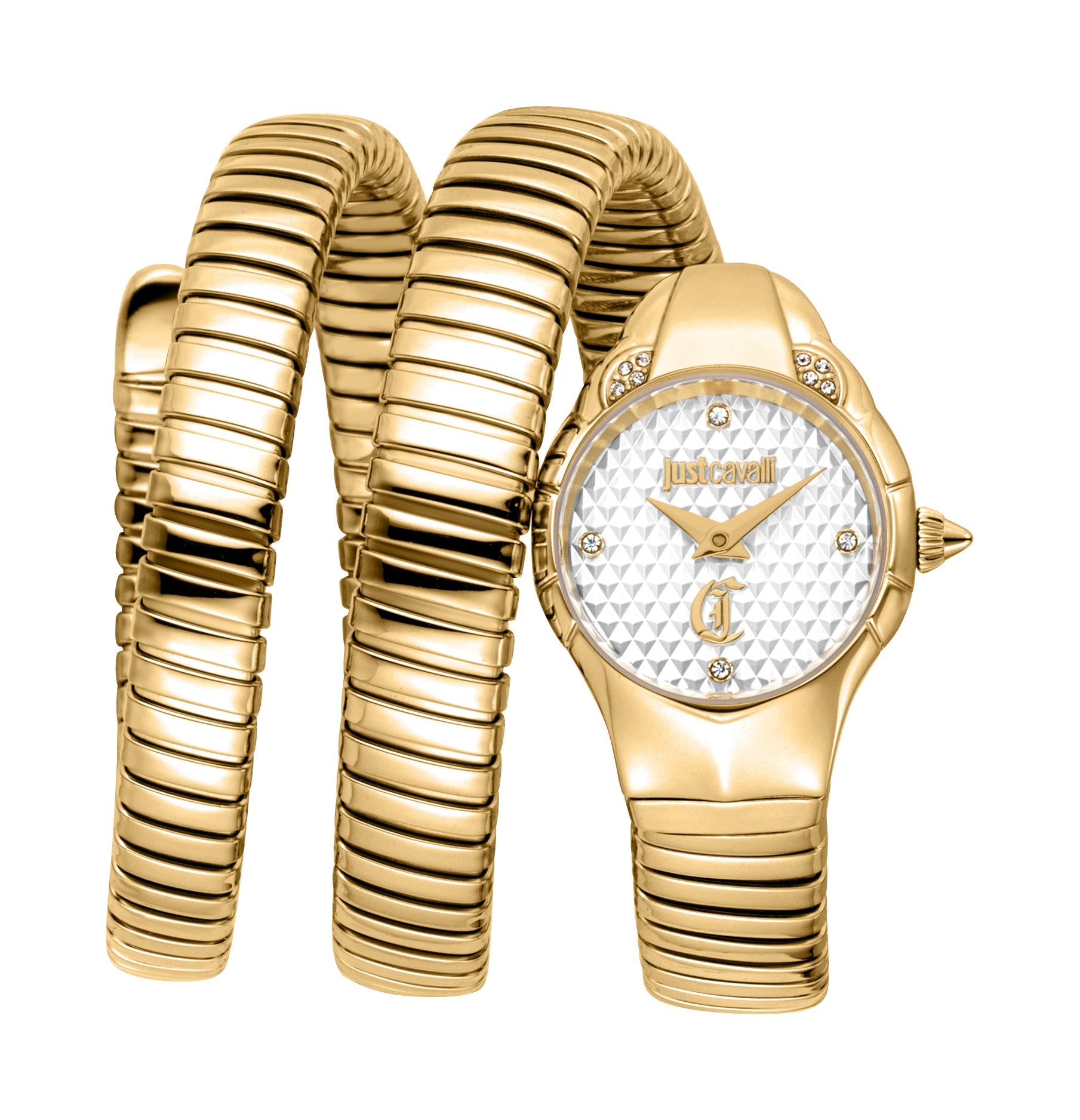 Preloved - Just Cavalli Gold-Tone Coiled Bracelet Watch — Gold by Preloved - Just Cavalli
