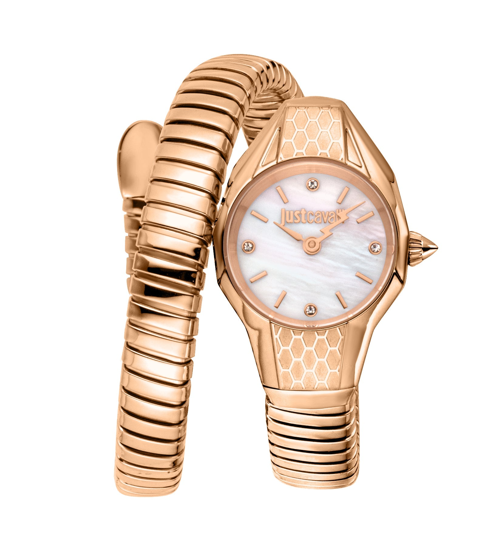 Preloved - Just Cavalli Snake-Textured Quartz Watch — Rose gold by Preloved - Just Cavalli