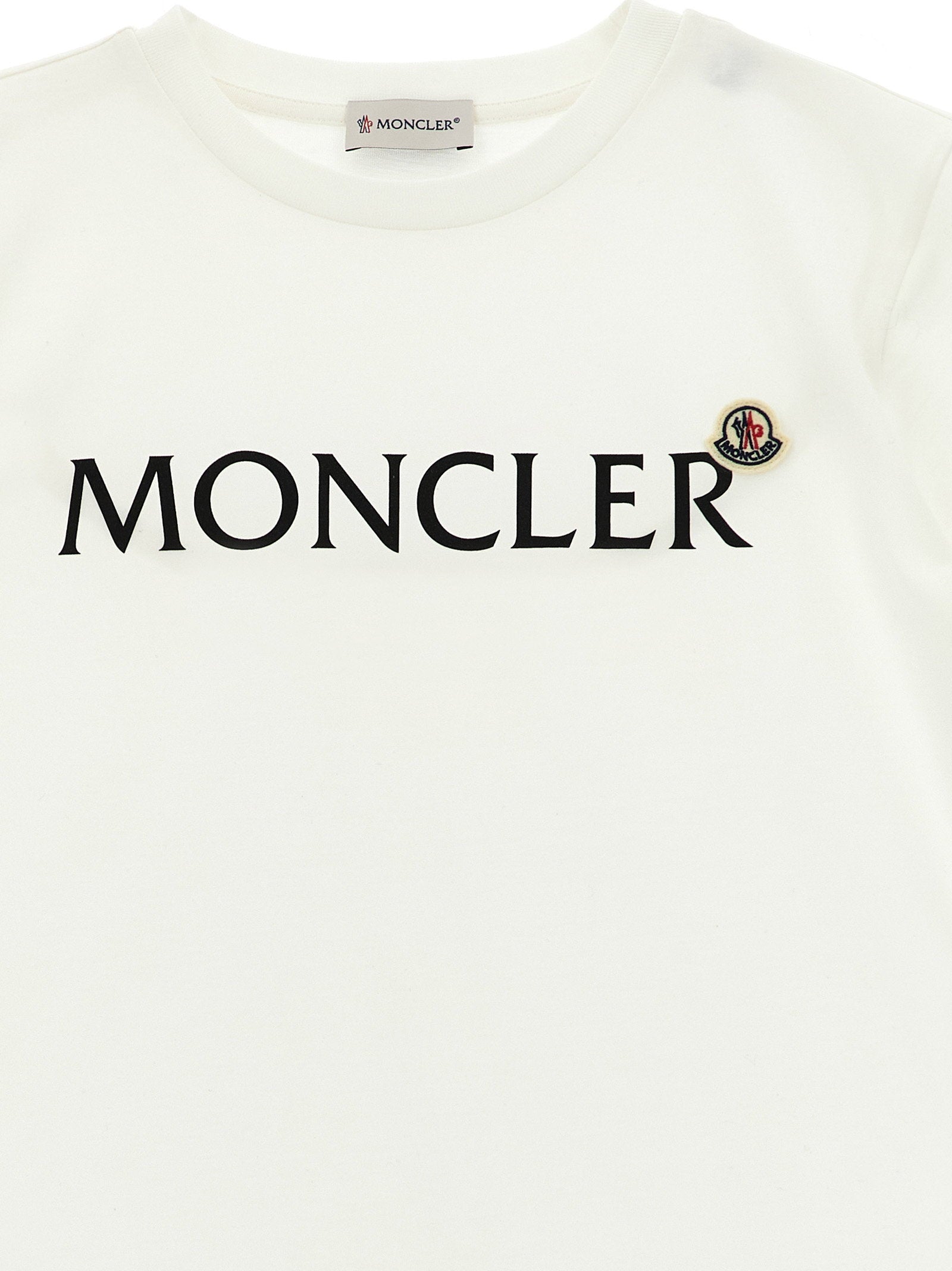 Moncler Enfant Logo-Print Cotton Jersey T-Shirt — White, view 3