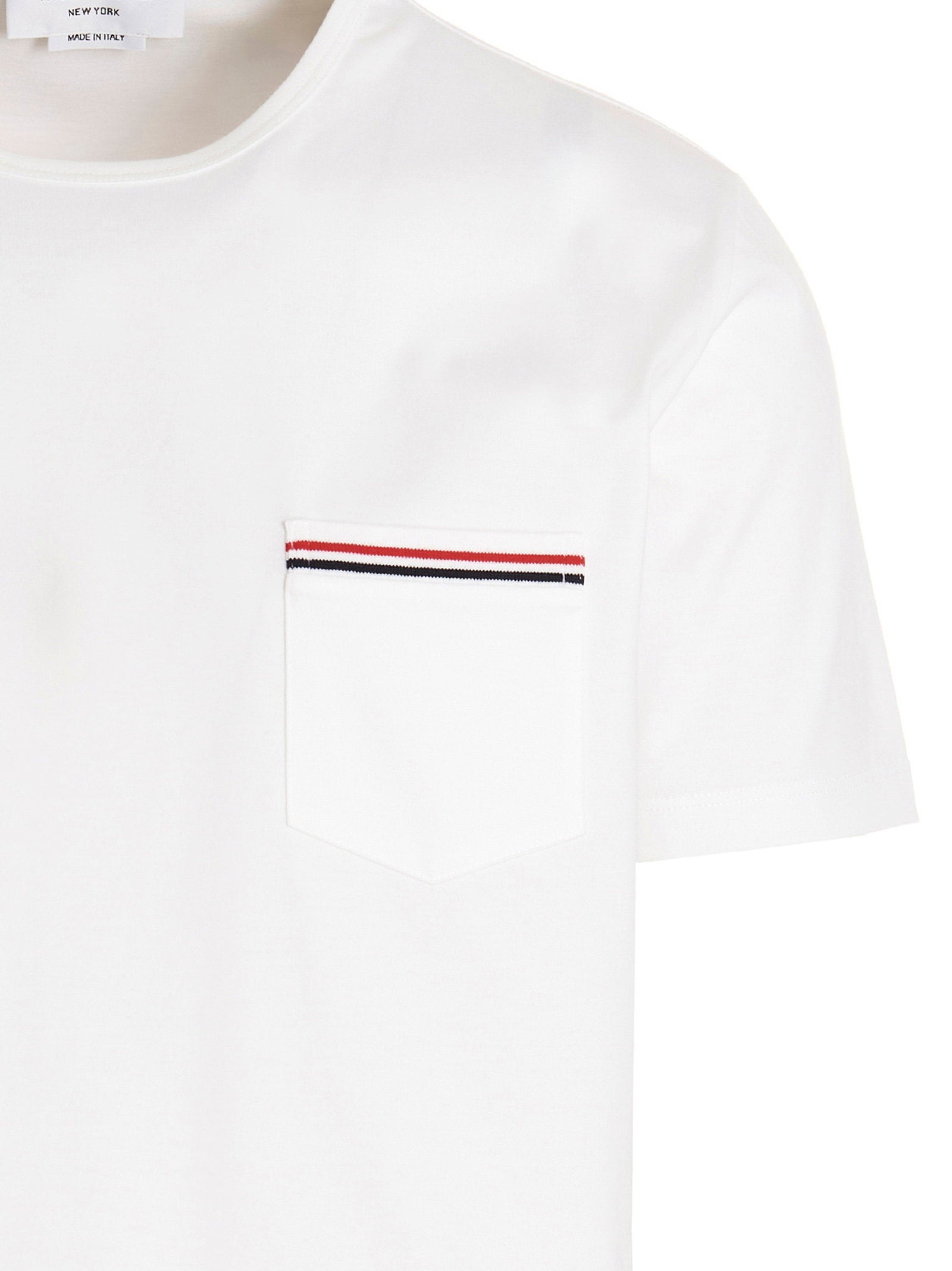 Thom Browne Logo Band Jersey T-Shirt — White, view 3
