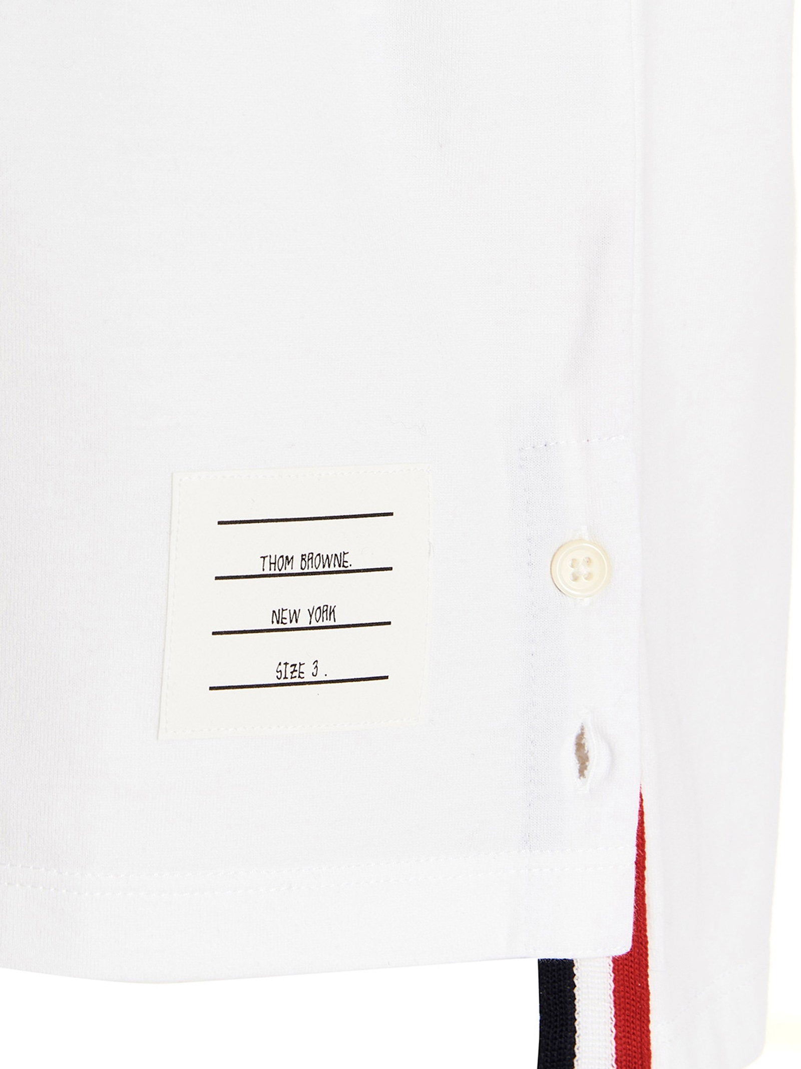 Thom Browne Logo Band Jersey T-Shirt — White, view 4