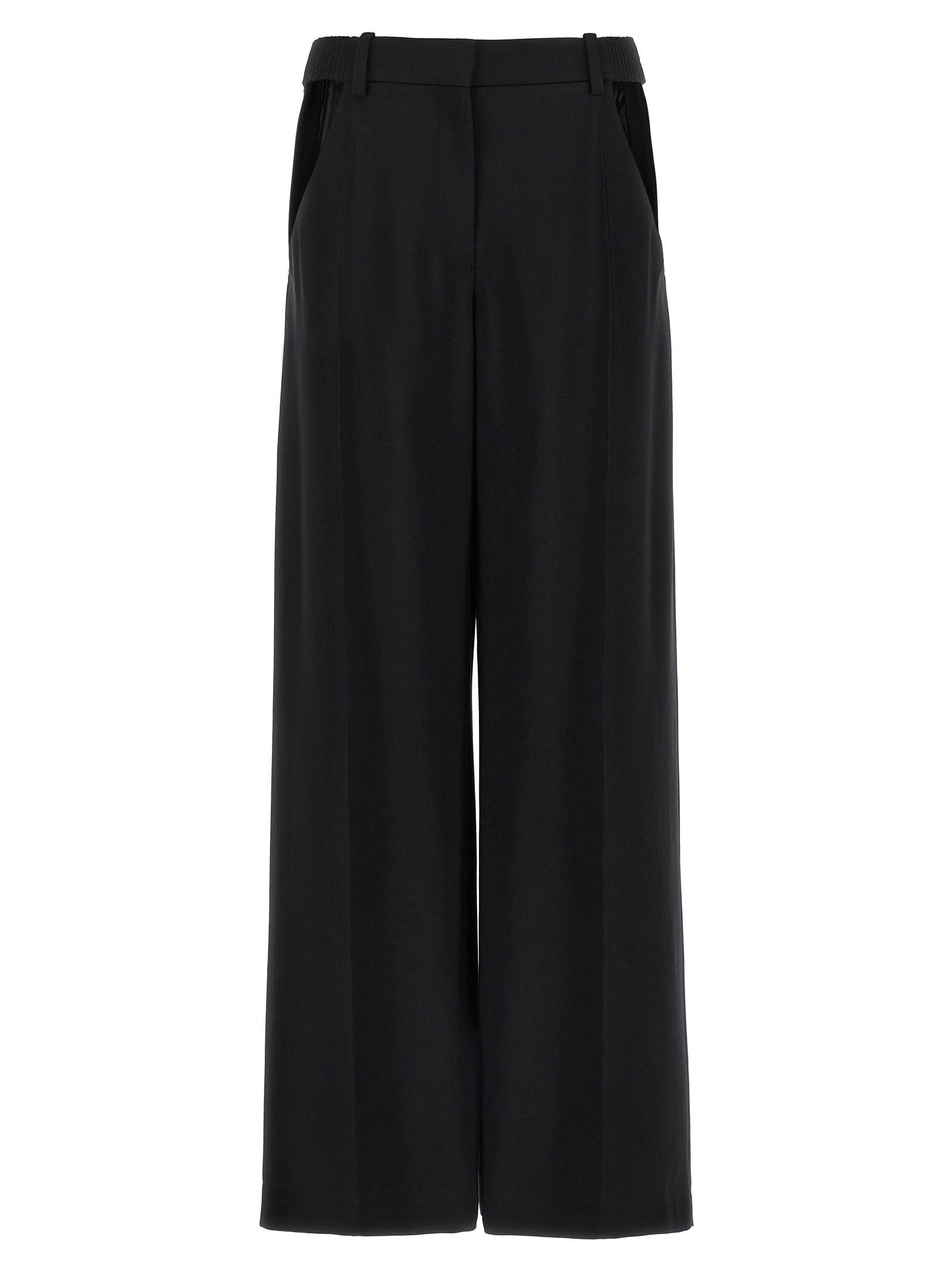 Mugler Cut-Out Wool Blend Trousers — Black by Mugler