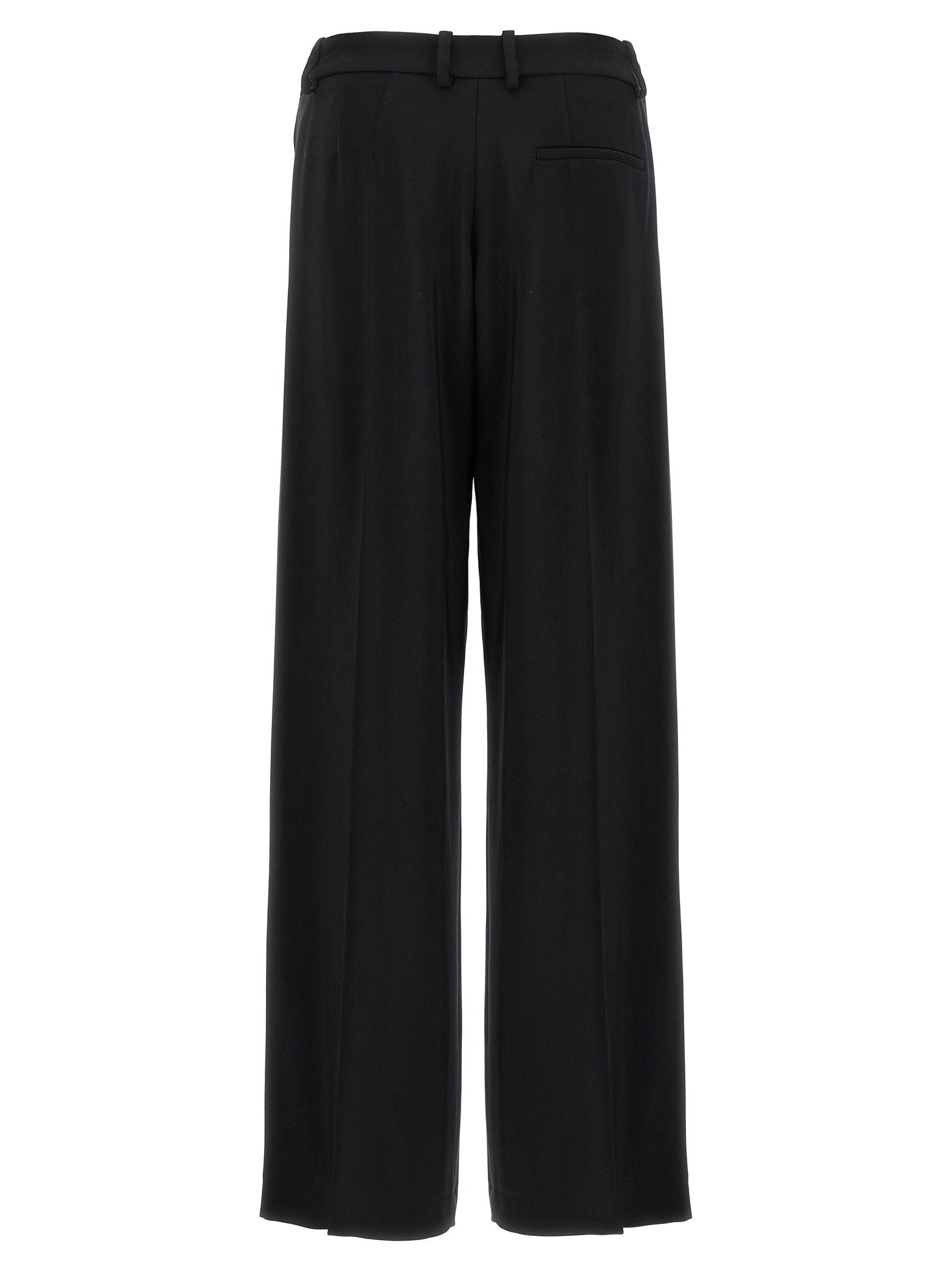 Mugler Cut-Out Wool Blend Trousers — Black, view 2