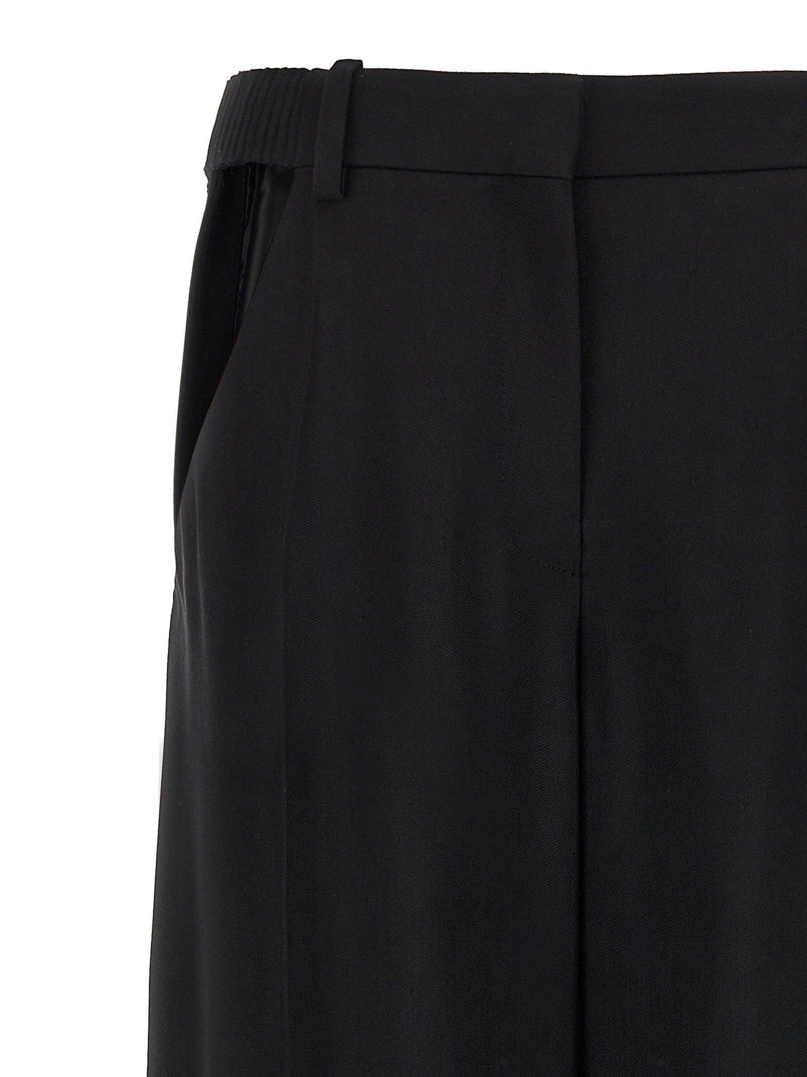 Mugler Cut-Out Wool Blend Trousers — Black, view 3