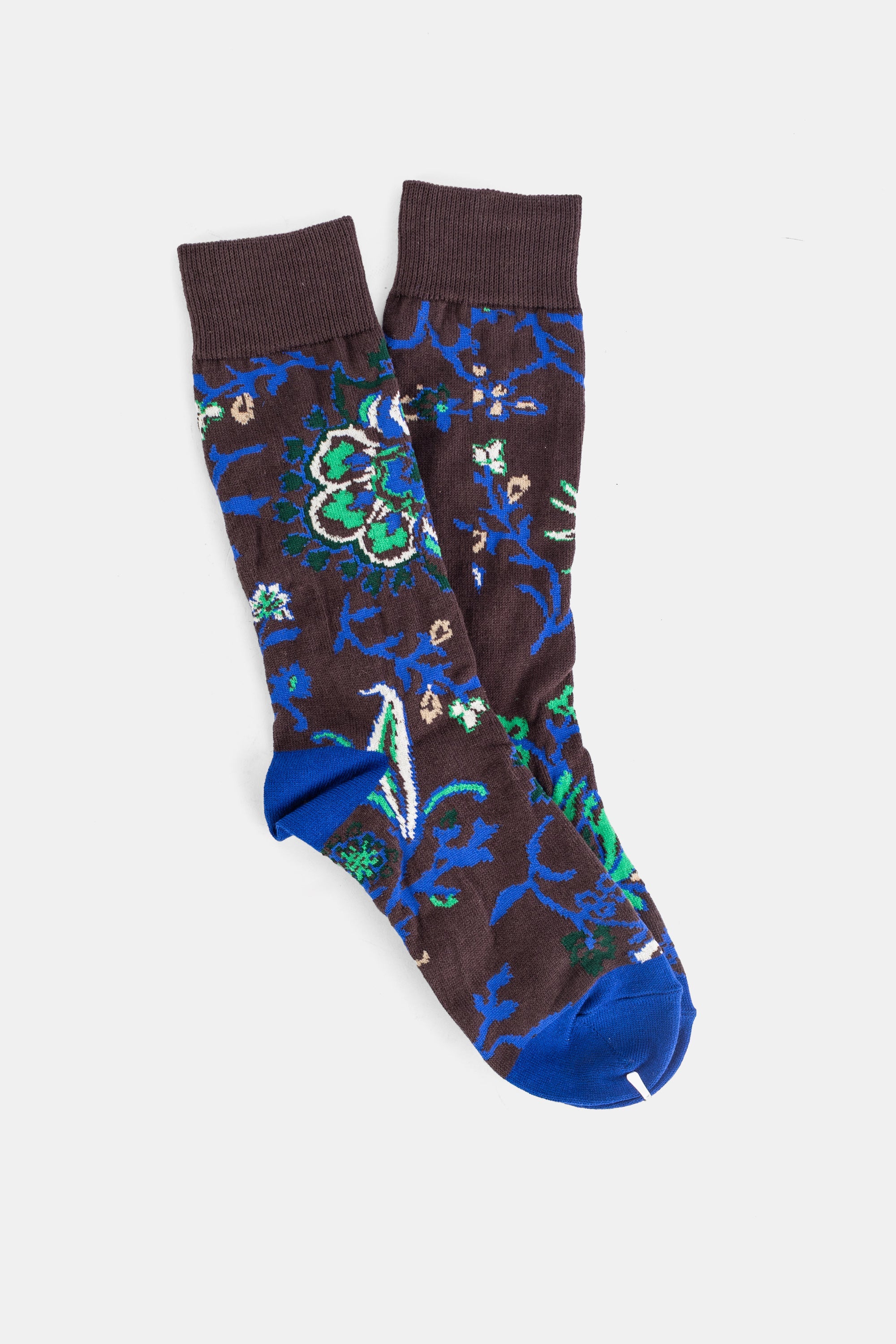 Sacai Floral-Patterned Socks — Brown - 1 by Sacai