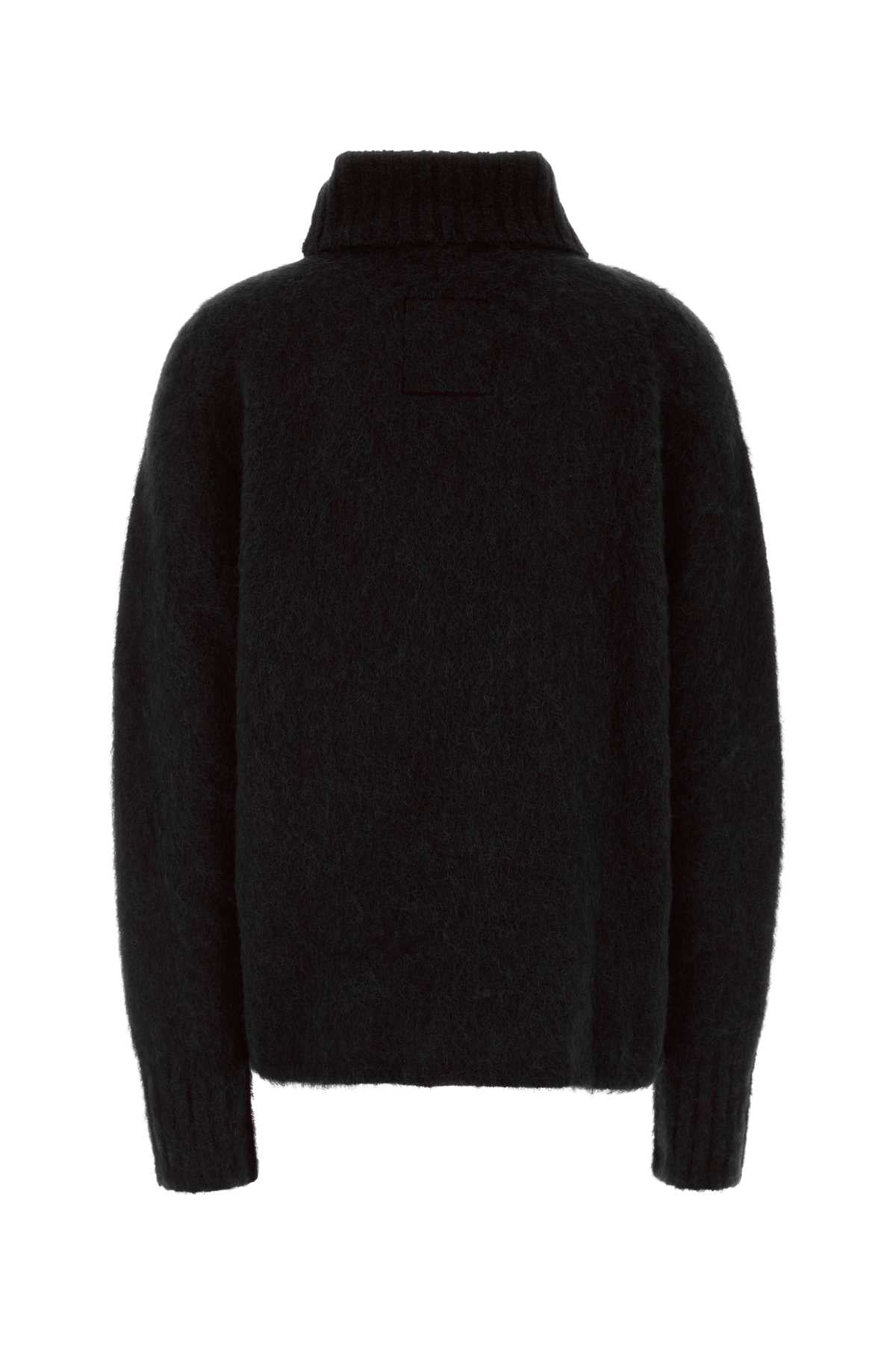 Uma Wang Highneck Sweater — Black, view 2