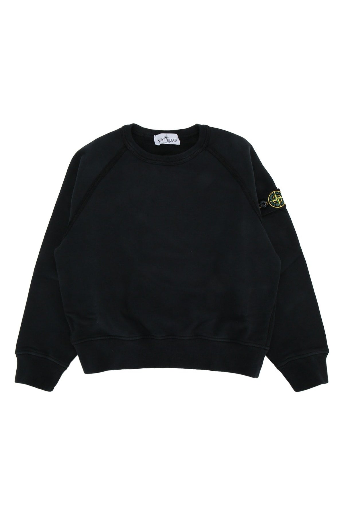 Stone Island Kids Logo-Embroidered Cotton Sweatshirt — Black by Stone Island Kids