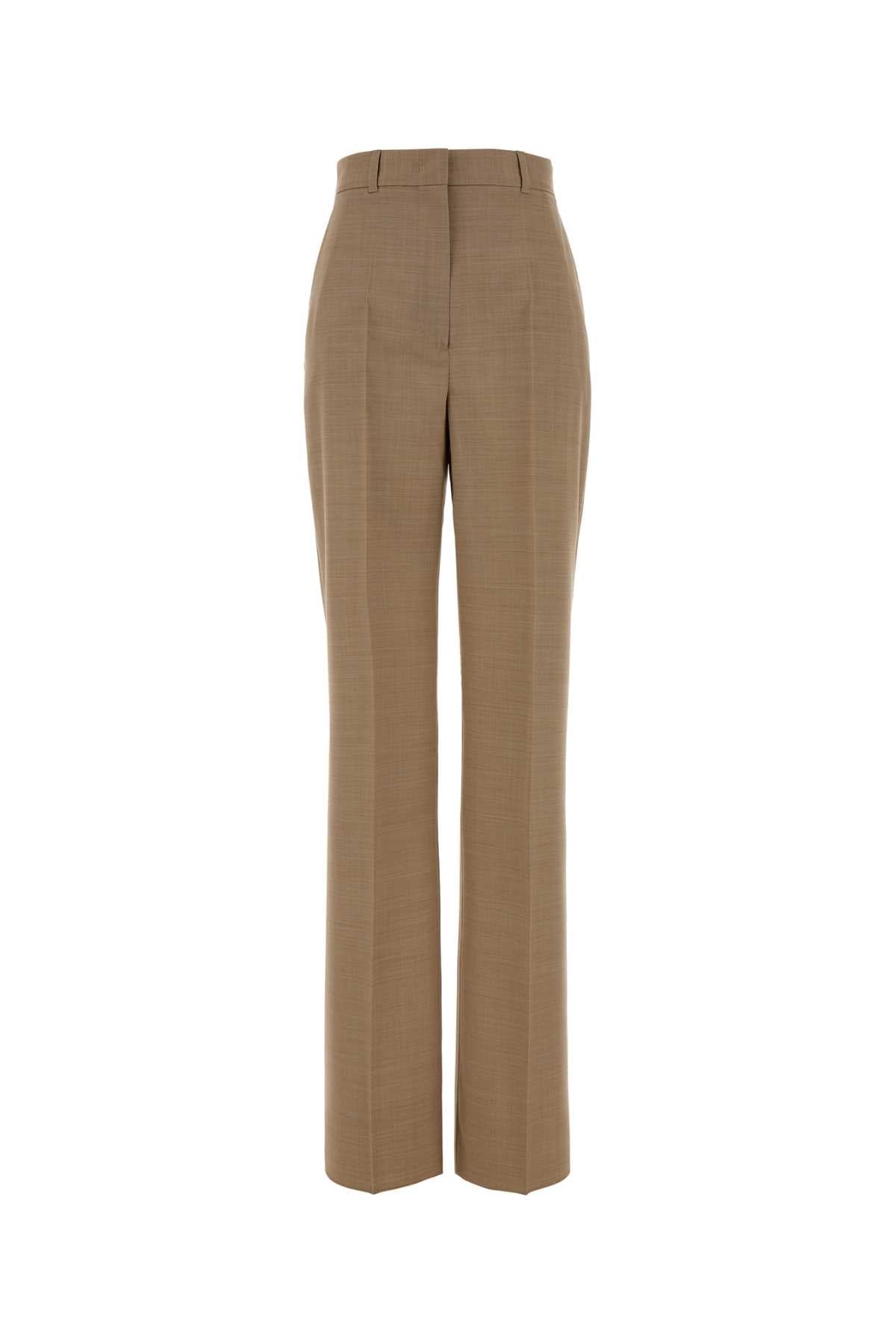 Mm Studio Virgin Wool Trousers — Beige by Mm Studio