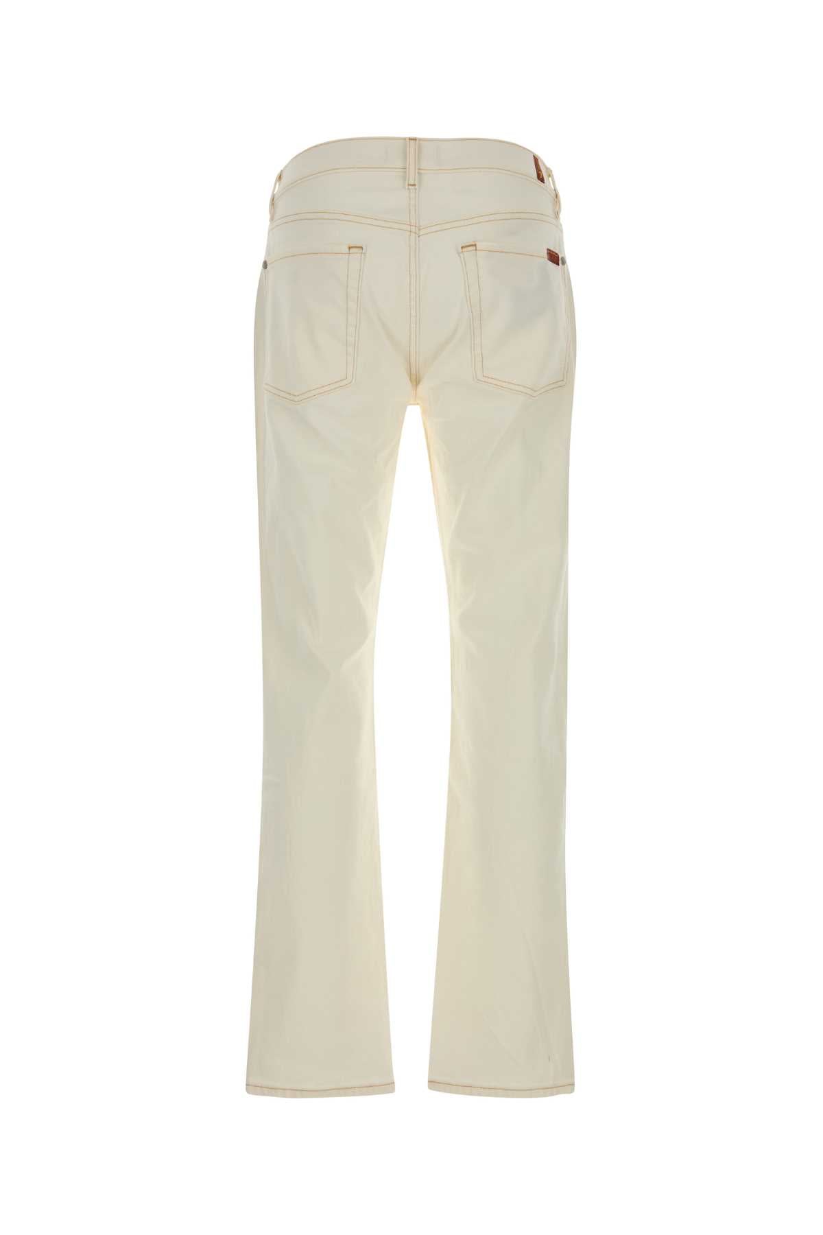 Seven For All Mankind White Stretch Denim Jeans — White, view 2
