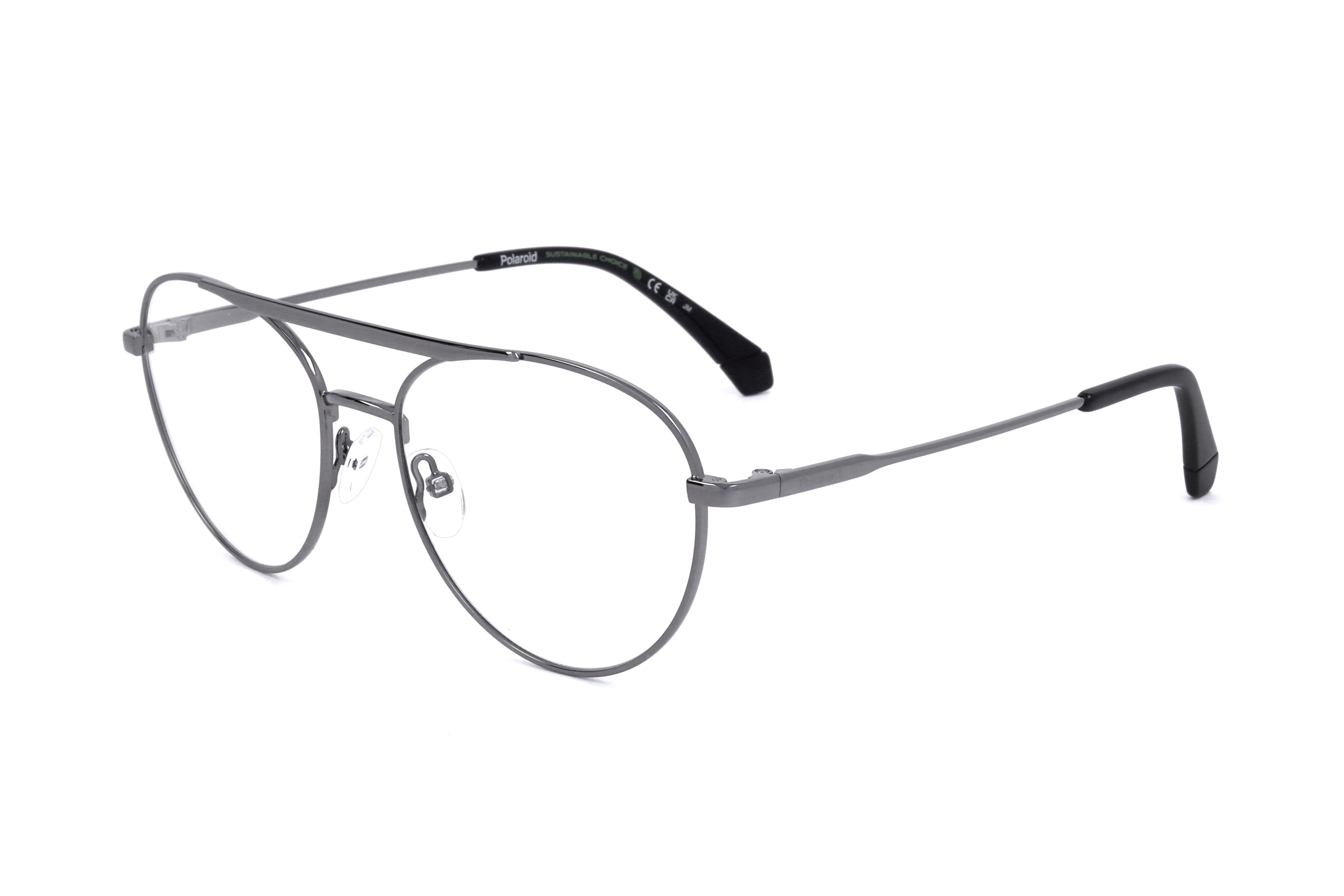 Preloved - Polaroid PLDD513KJ155 Metal Aviator Eyeglasses — Gray by Preloved - Polaroid