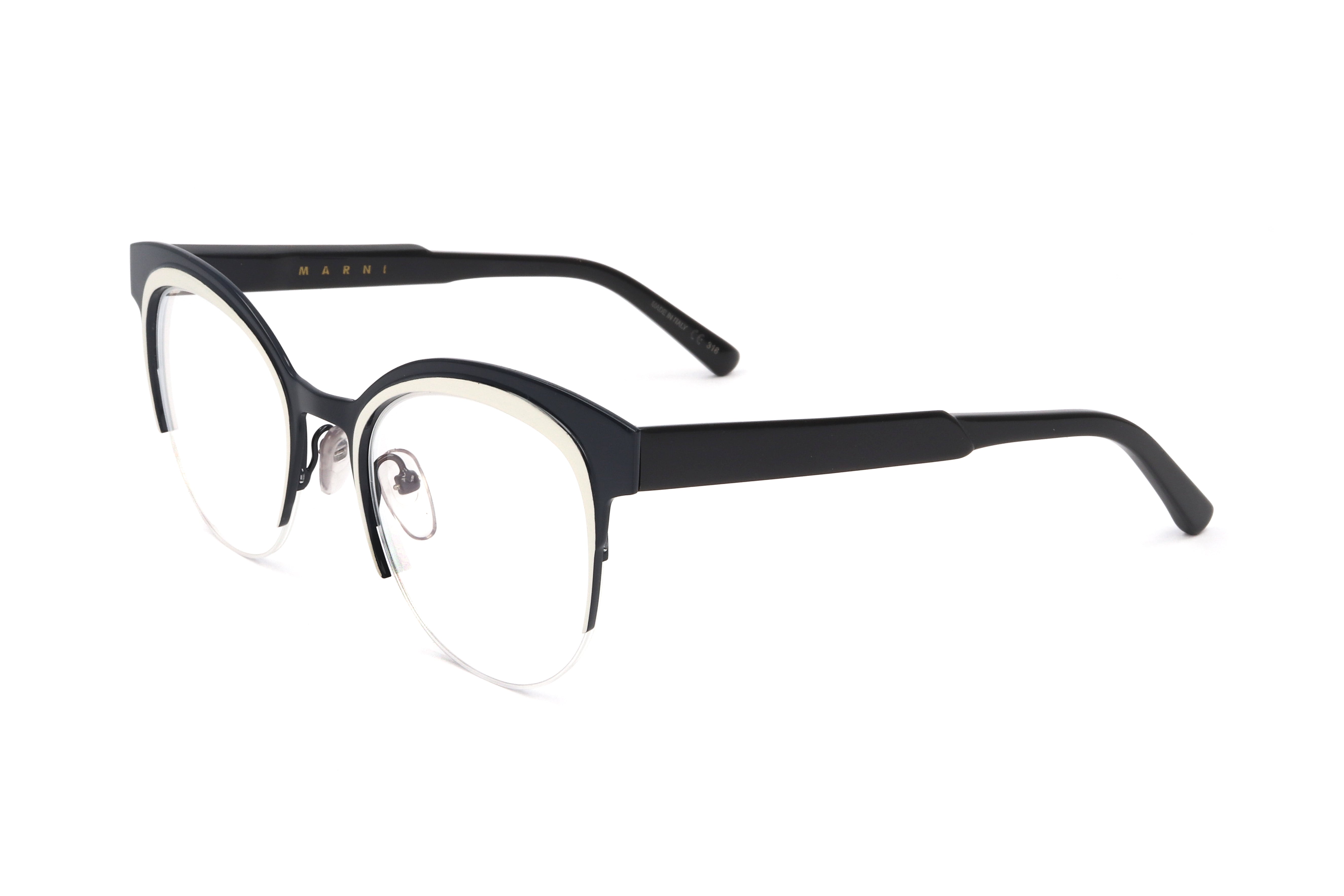 Preloved - Marni ME210003651 Clubmaster Metal Eyeglasses — Black by Preloved - Marni