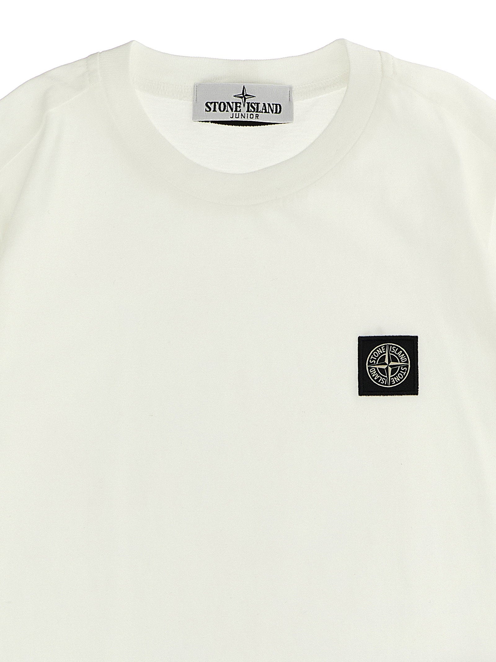 Stone Island Junior Logo Patch T-Shirt — White, view 3