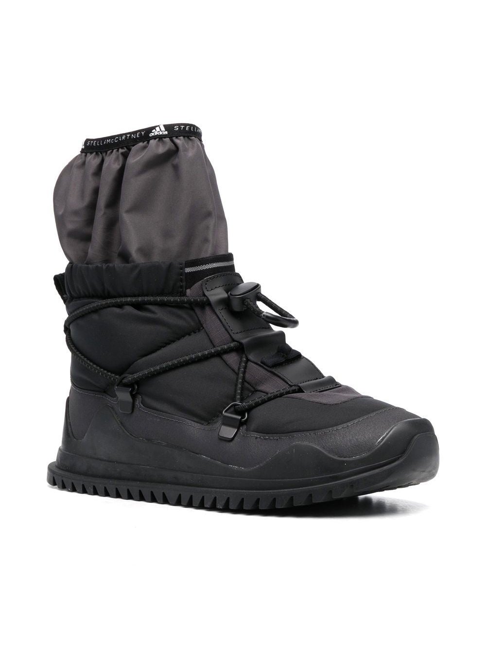 Adidas By Stella McCartney Logo-Tape Lace-Up Boot — Black, view 3
