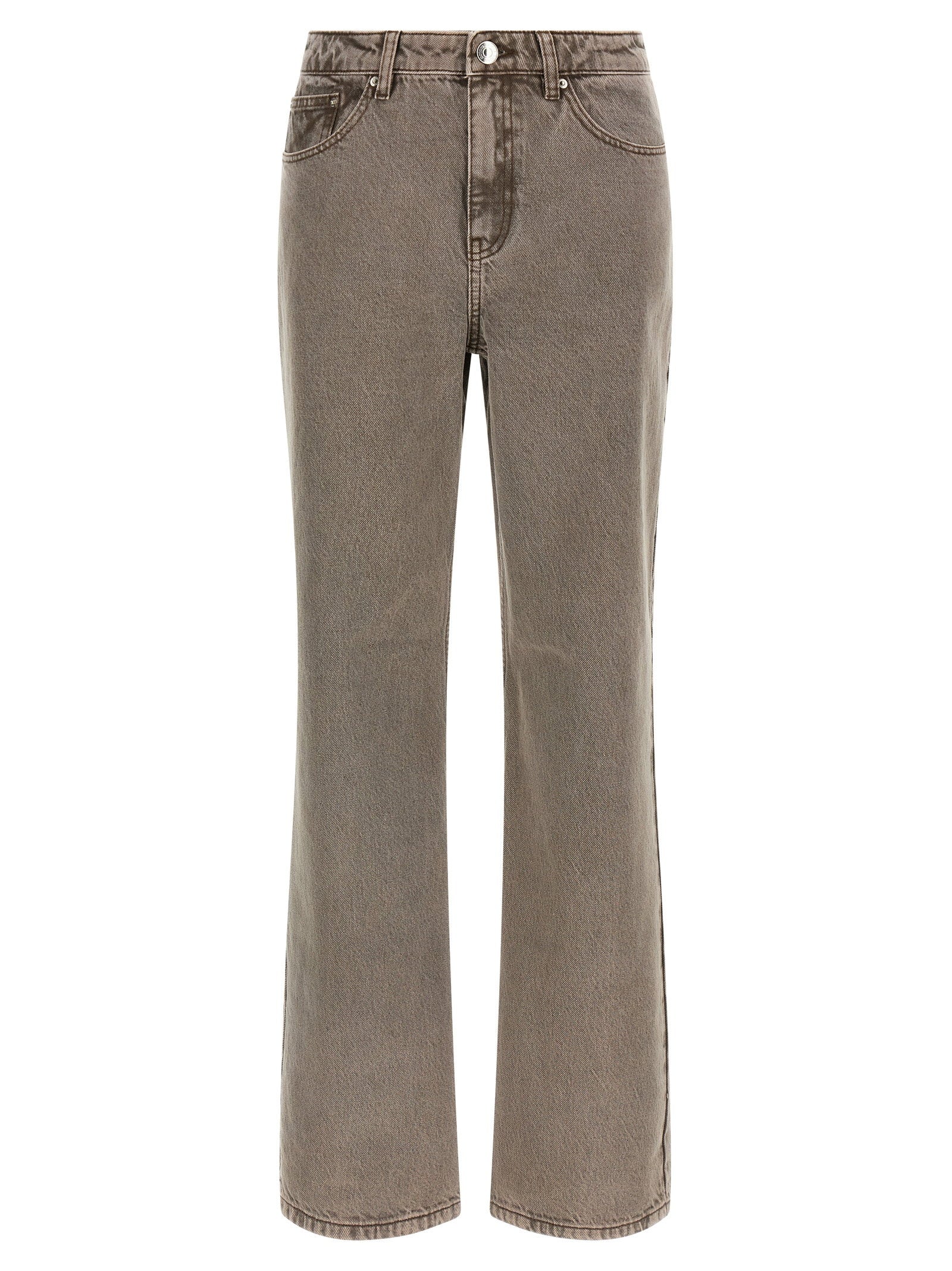 Rotate Birger Christensen Straight-Leg Denim Jeans — Taupe by Rotate Birger Christensen