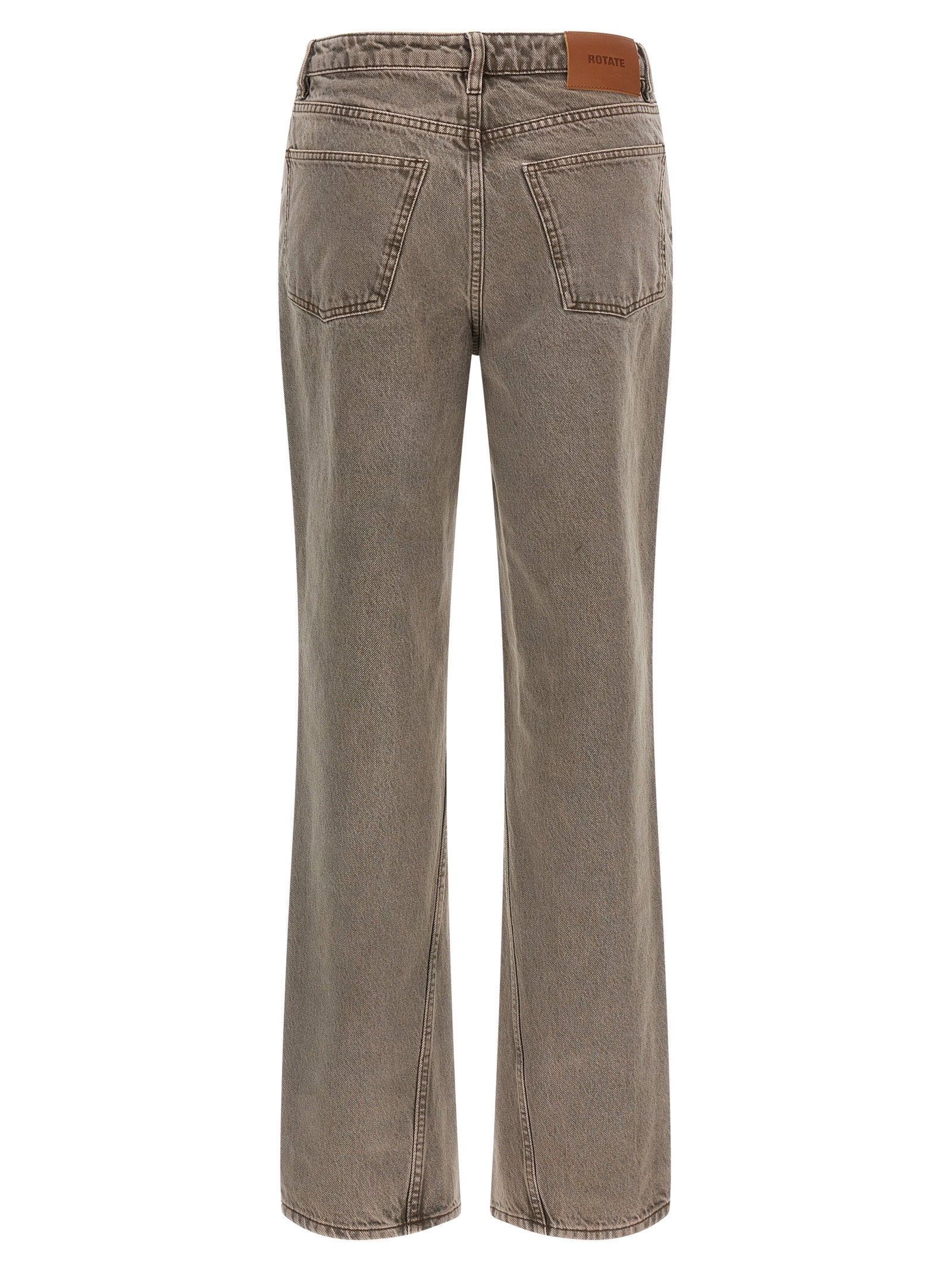Rotate Birger Christensen Straight-Leg Denim Jeans — Taupe, view 2