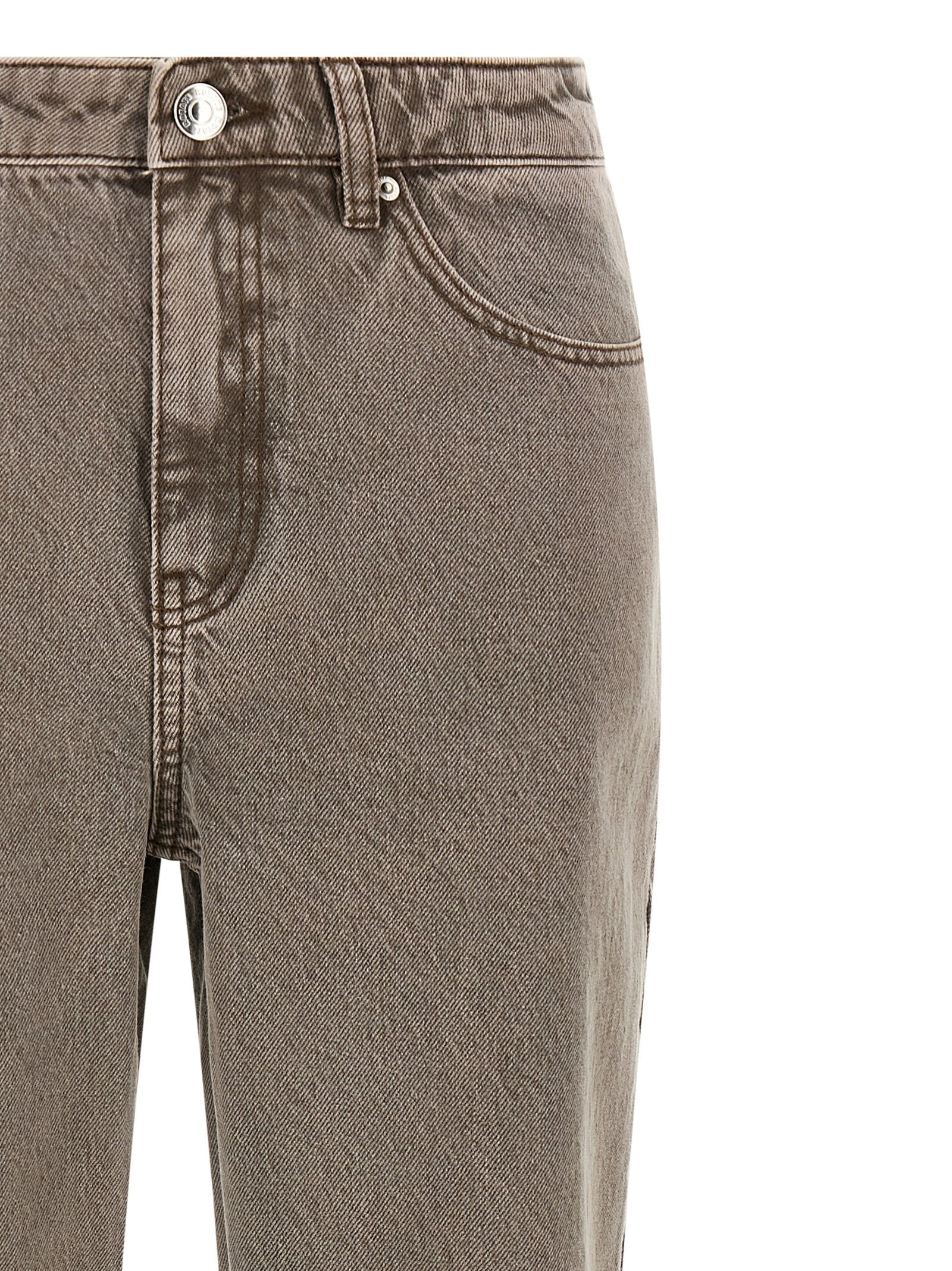 Rotate Birger Christensen Straight-Leg Denim Jeans — Taupe, view 3