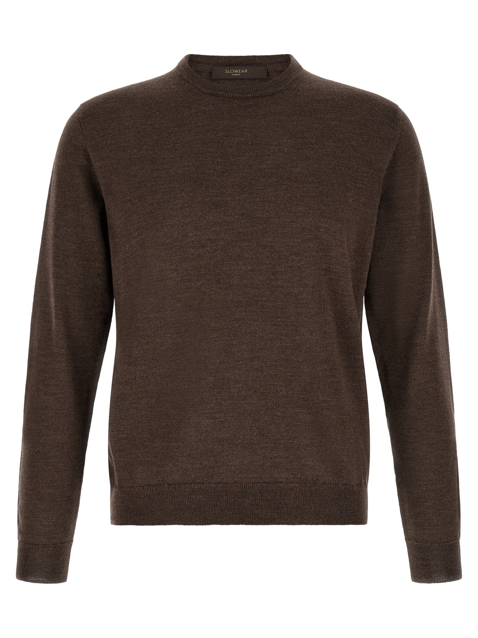 Zanone Giro Sweater — Brown by Zanone