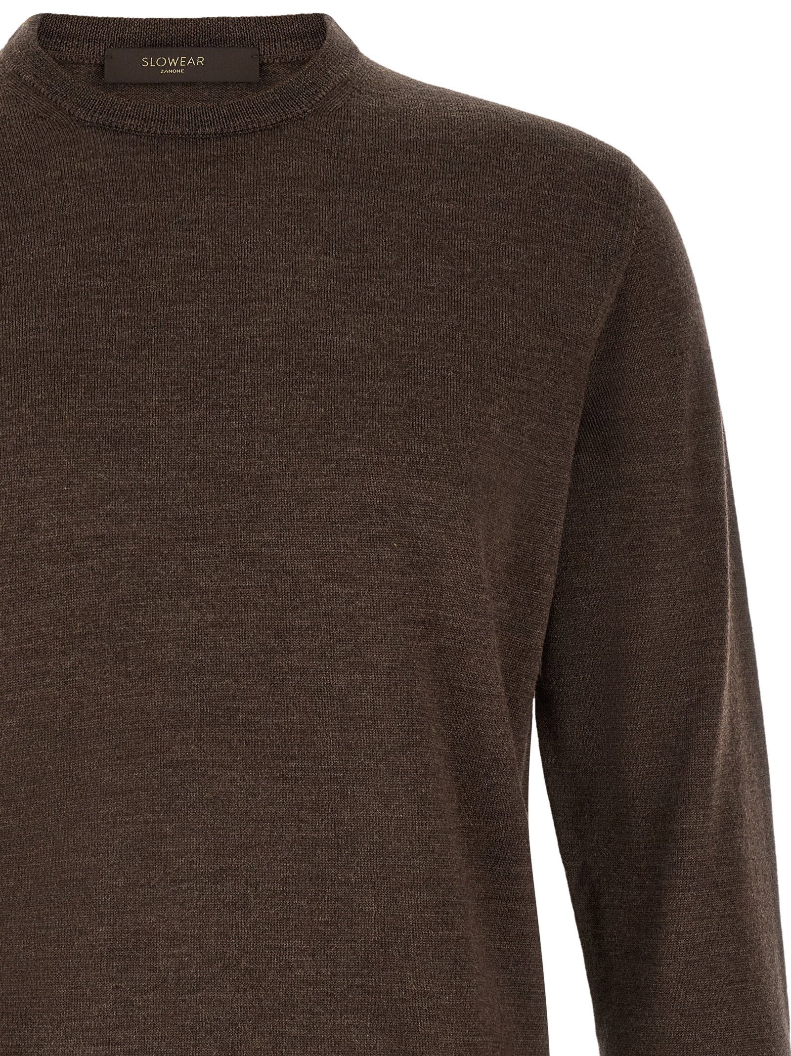 Zanone Giro Sweater — Brown, view 3