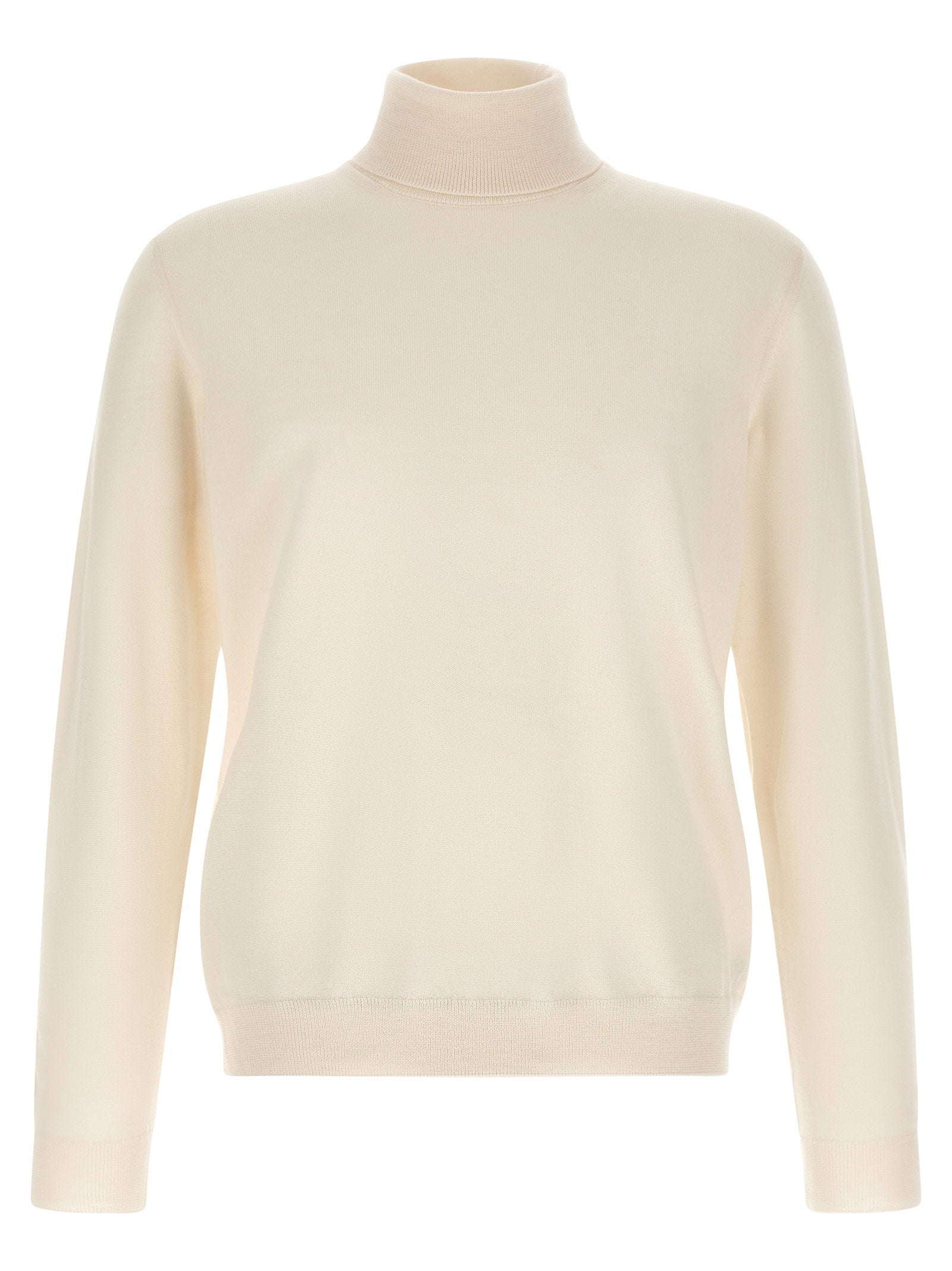 Zanone Virgin Wool Turtleneck Sweater — Cream by Zanone