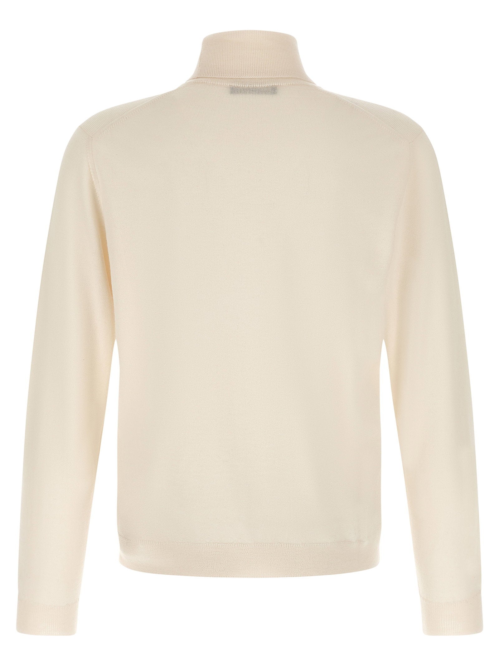 Zanone Virgin Wool Turtleneck Sweater — Cream, view 2