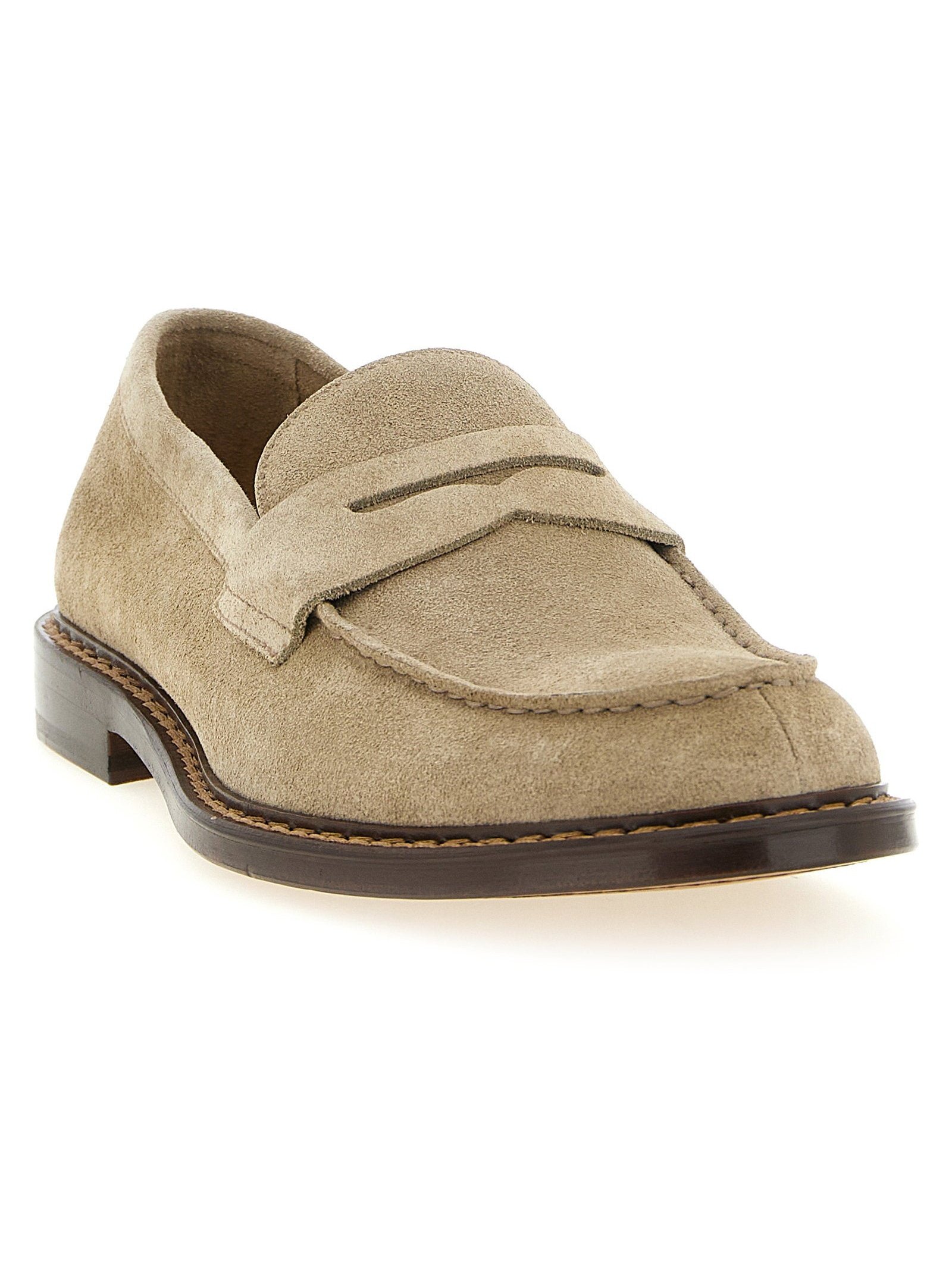 Doucal's Suede Loafer — Beige, view 2