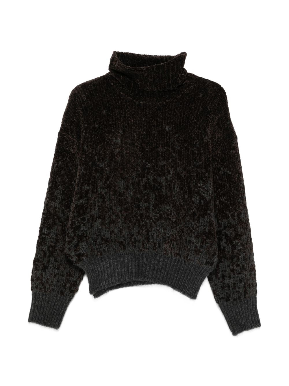 Alysi Chenille Turtleneck Sweater — Black by Alysi
