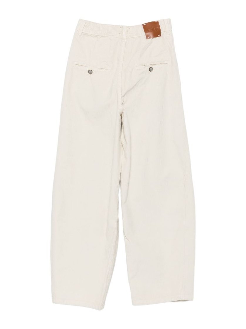 Alysi Corduroy-Effect Trousers — White, view 2