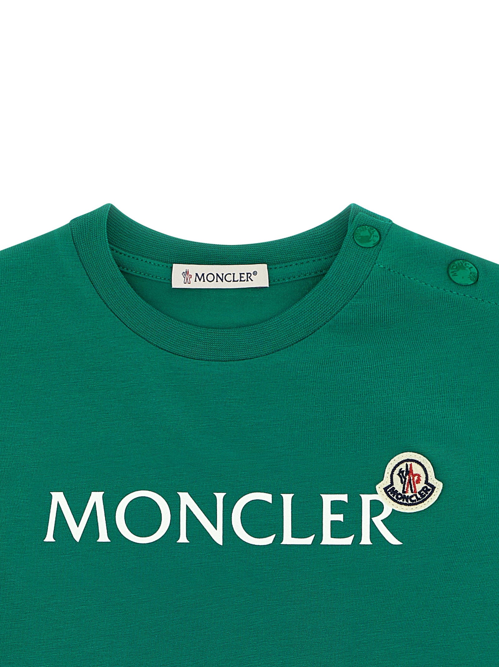 Moncler Enfant Logo-Printed Cotton T-Shirt — Green - 18-24M, view 3