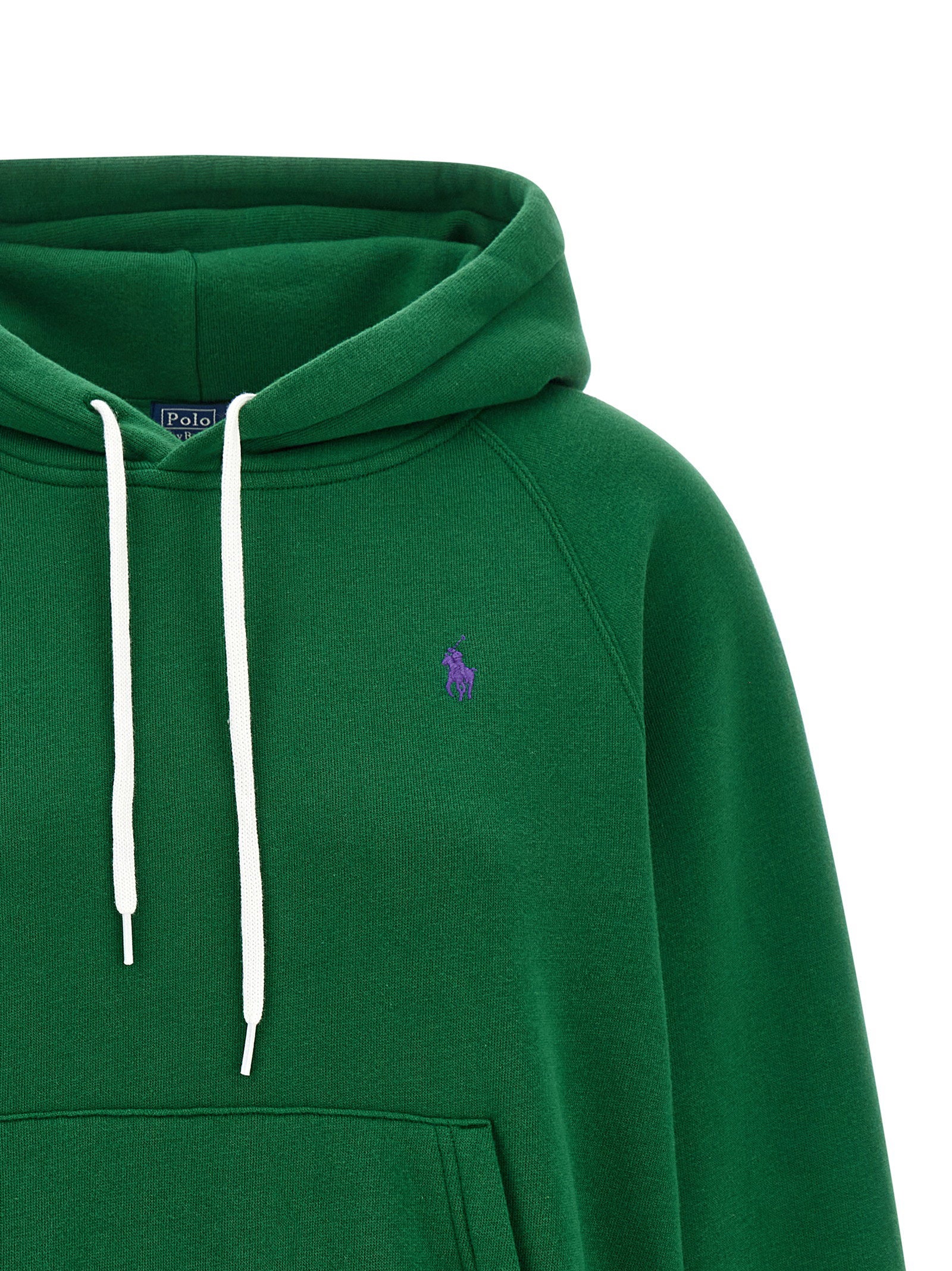 Polo Ralph Lauren Pony-Embroidered Cotton Blend Hoodie — Green, view 3