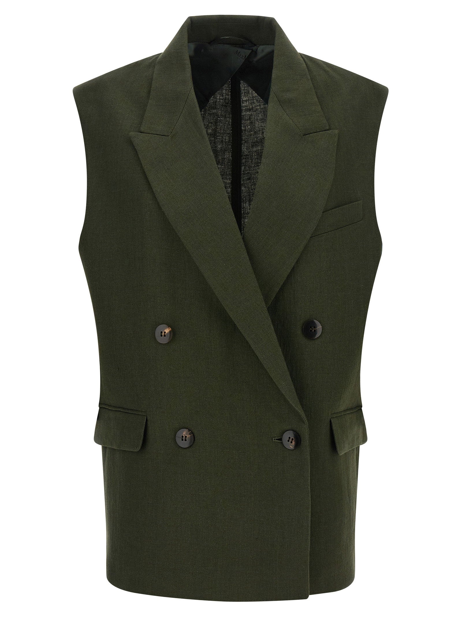 Max Mara Studio Vest — Olive Green by Max Mara Studio