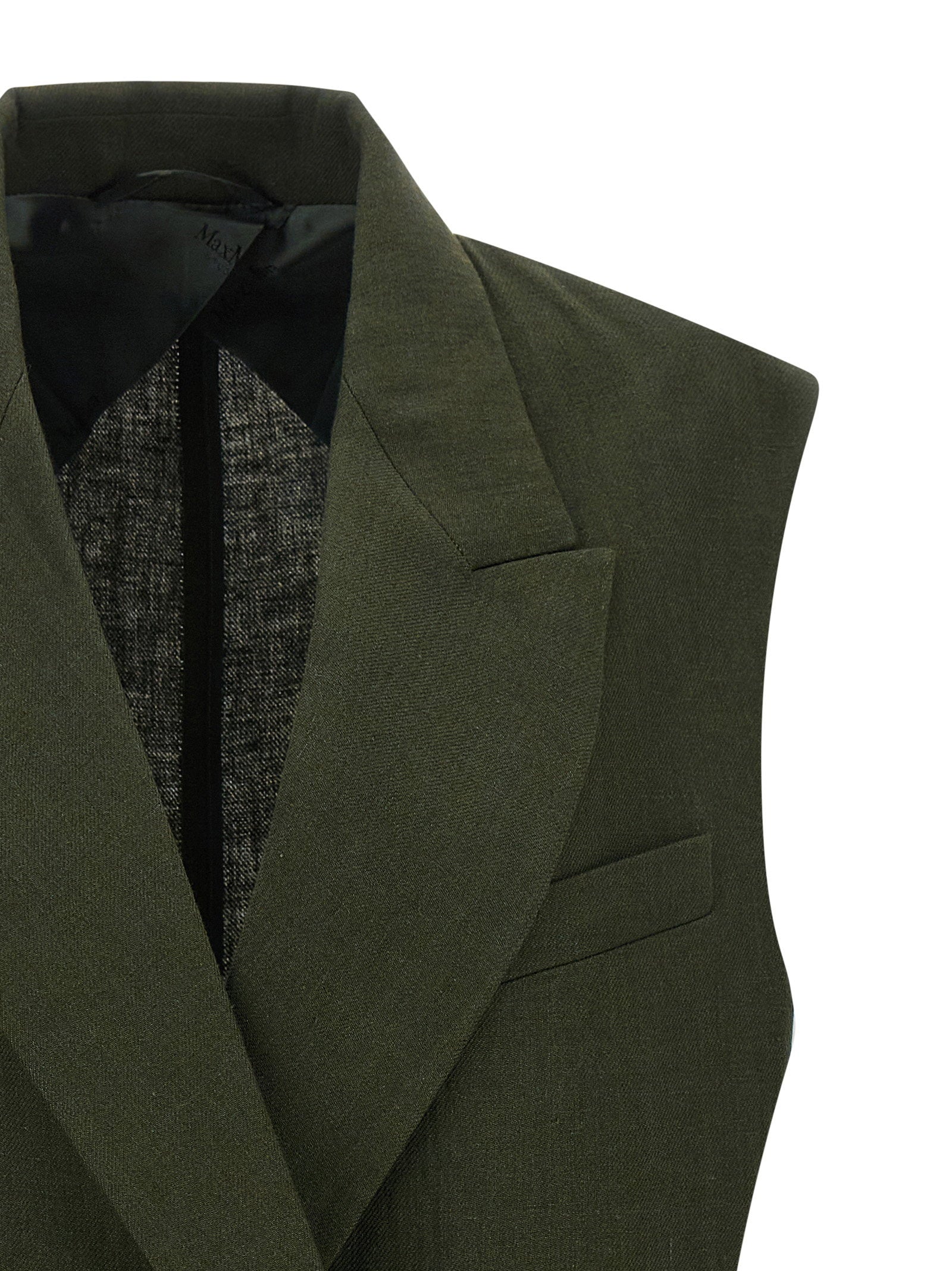 Max Mara Studio Vest — Olive Green, view 3