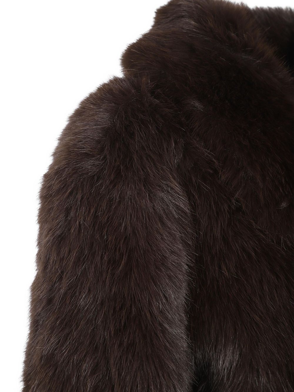 032C Faux Fur Coat — Brown, view 3