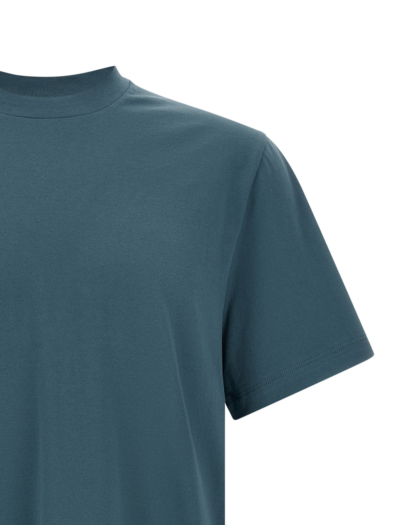 Brioni Logo-Embroidered Cotton T-Shirt — Teal - M, view 3