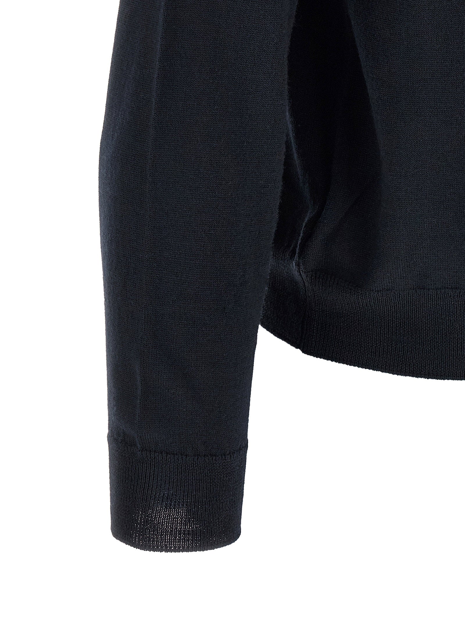 Zanone Virgin Wool Turtleneck Sweater — Navy, view 4