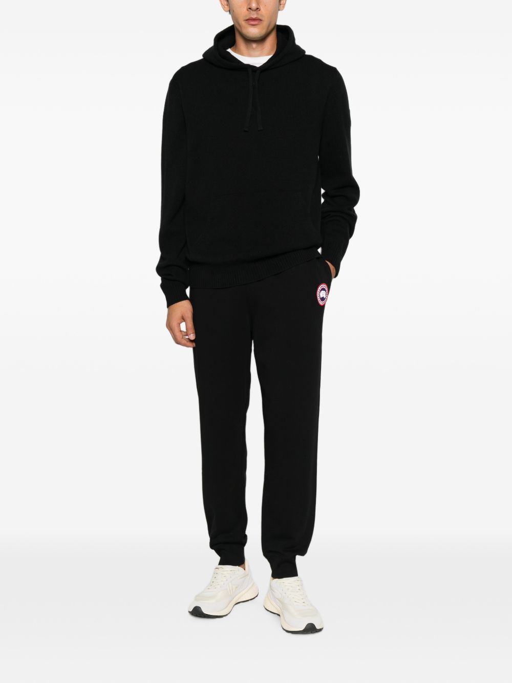 Canada Goose Logo-Patched Cotton Joggers — Black, view 4