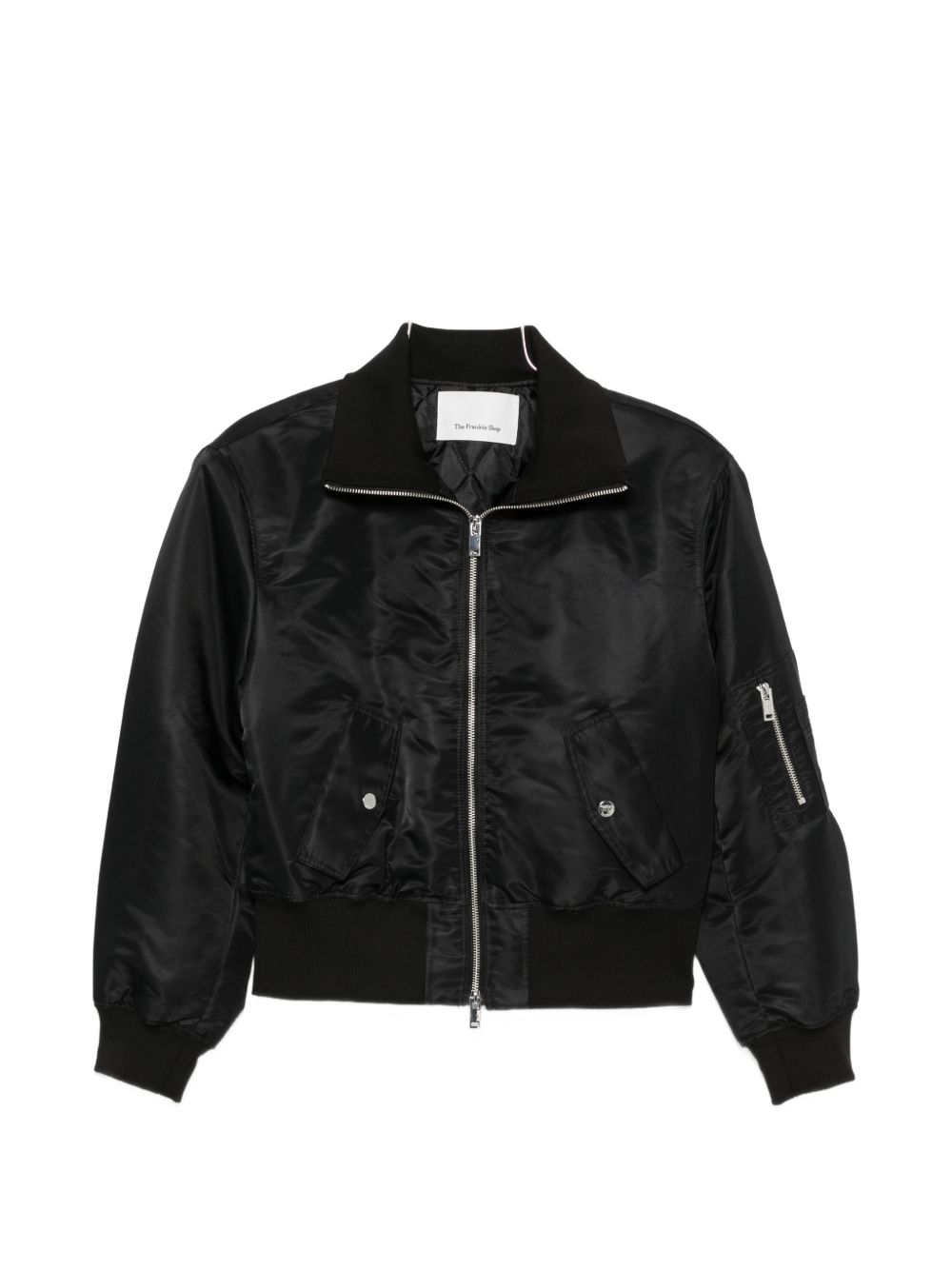 032C Satin Bomber Jacket — Black by 032C