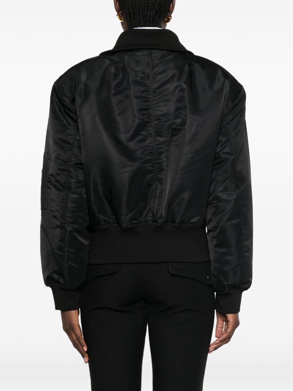 032C Satin Bomber Jacket — Black, view 5