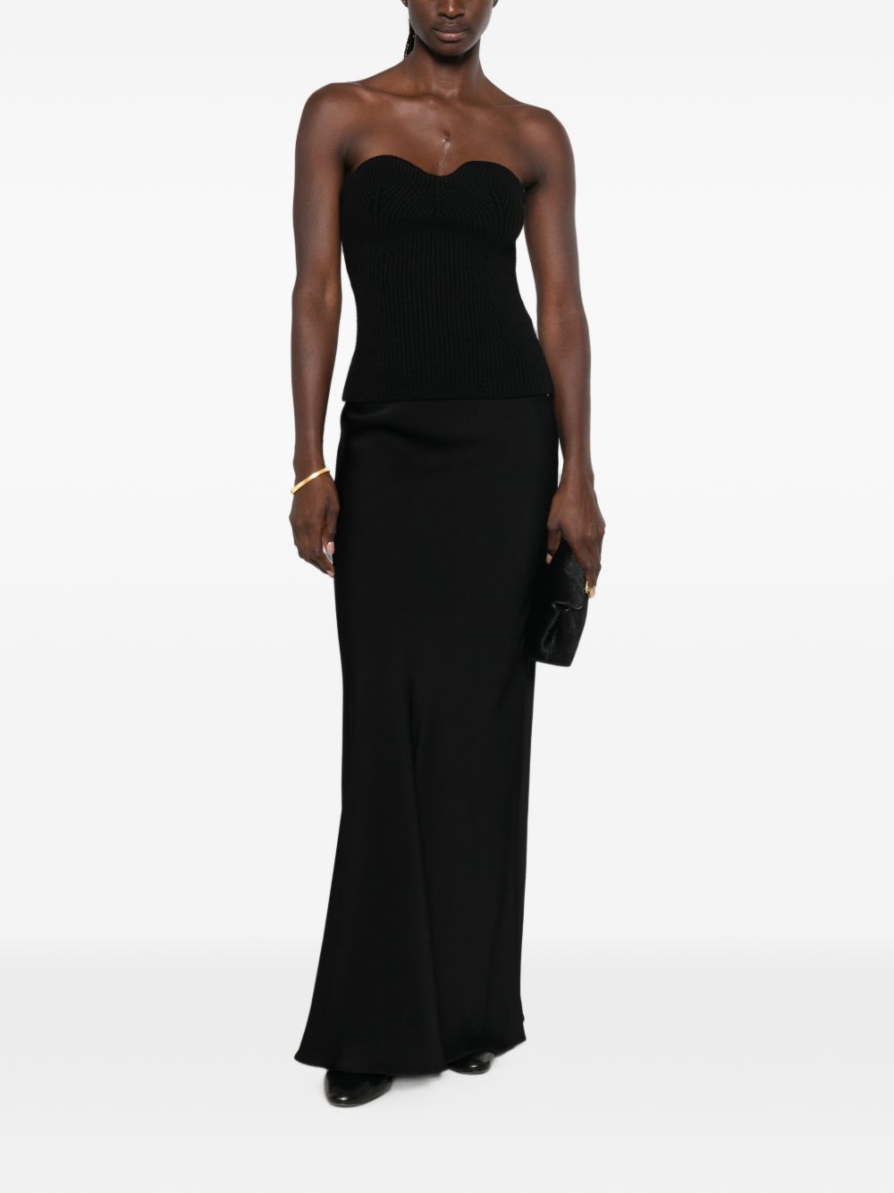 Fabiana Filippi Satin High-Waisted Skirt — Black by Fabiana Filippi