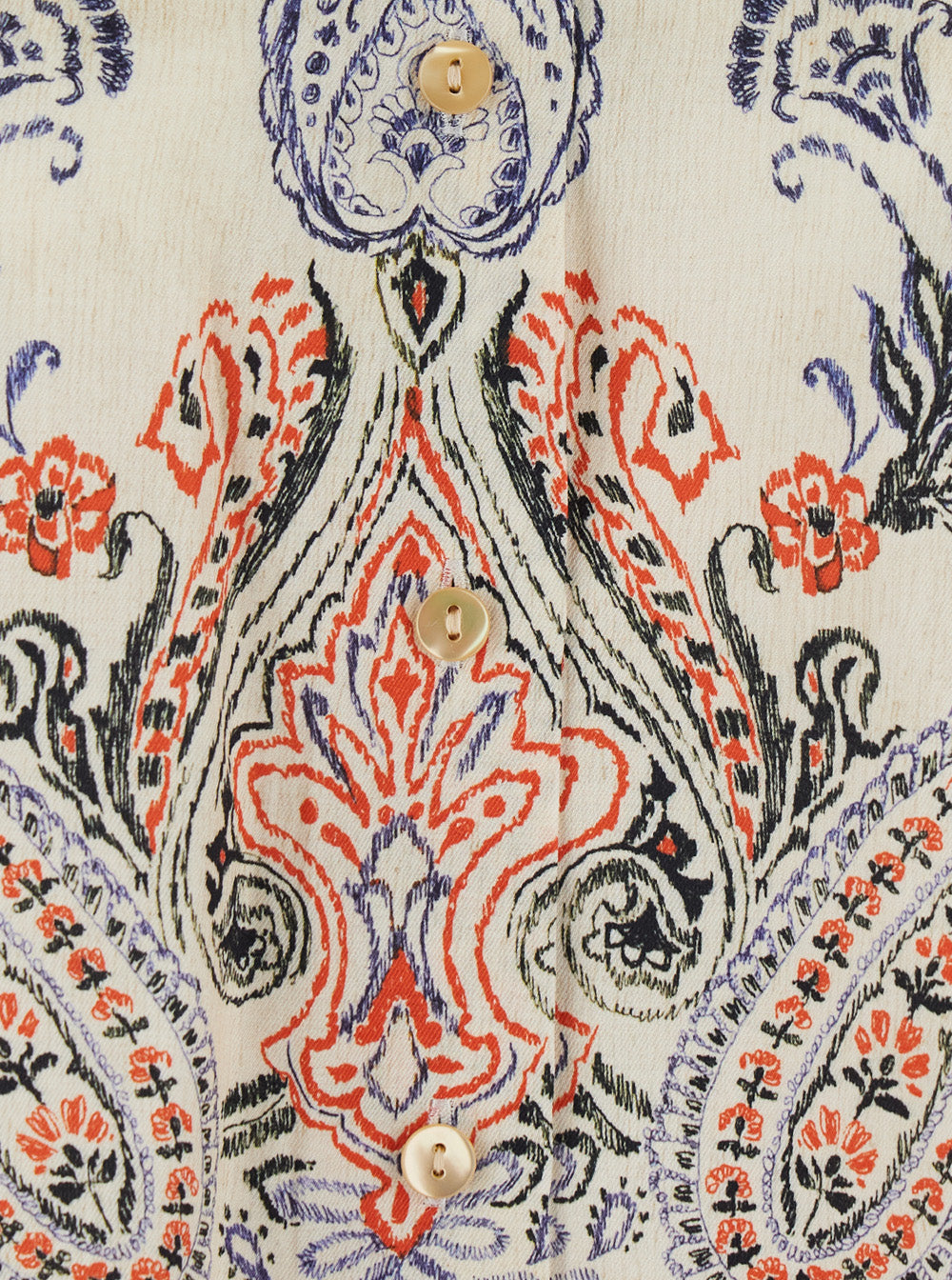 Momoni Embroidered Classic Collar Blouse — Beige, view 3