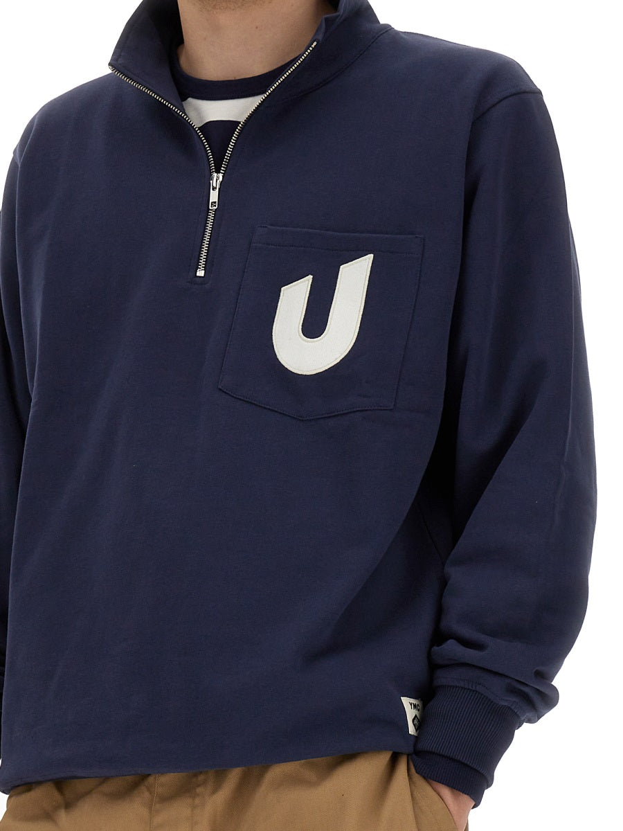 Umbro Logo Front-Zip Sweatshirt — Blue, view 2