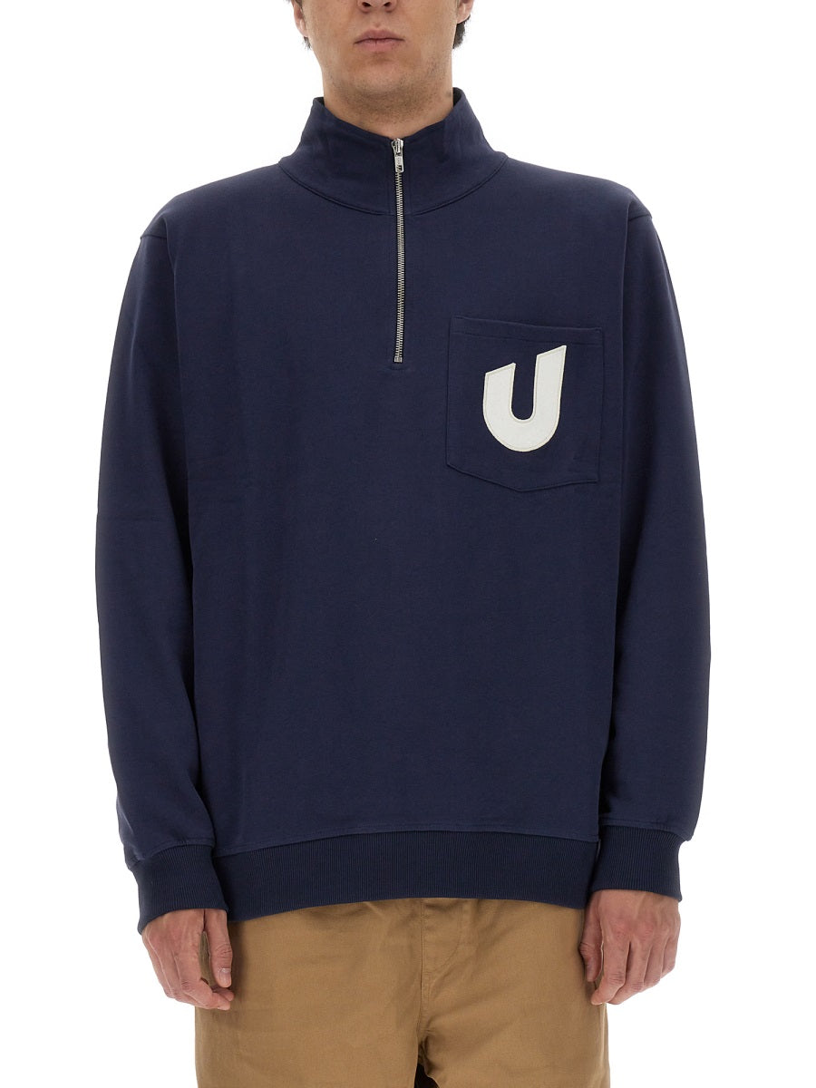 Umbro Logo Front-Zip Sweatshirt — Blue, view 4